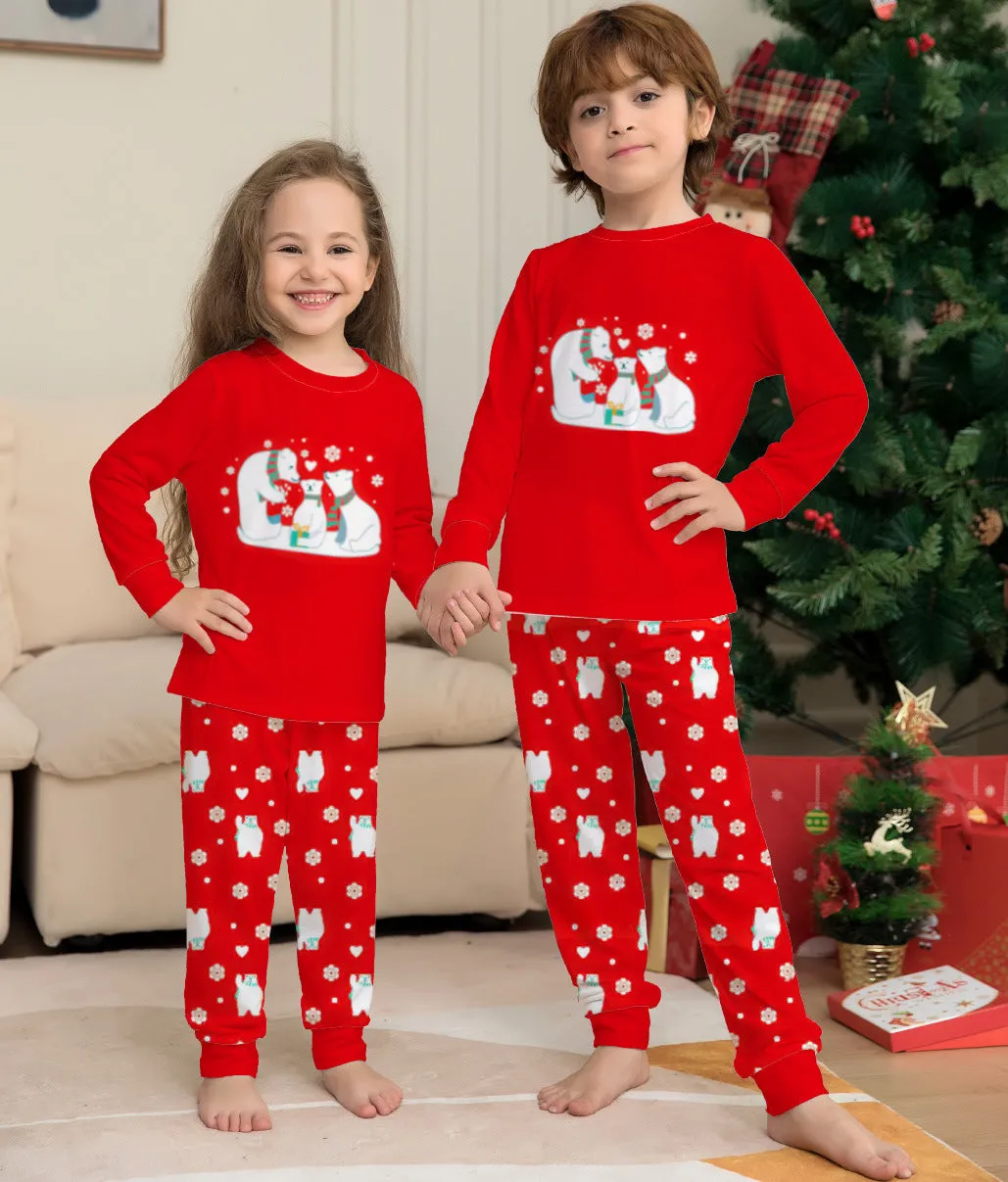 Adorable Christmas Family Pajama Set – Red Parent-Child Matching Holiday Sleepwear