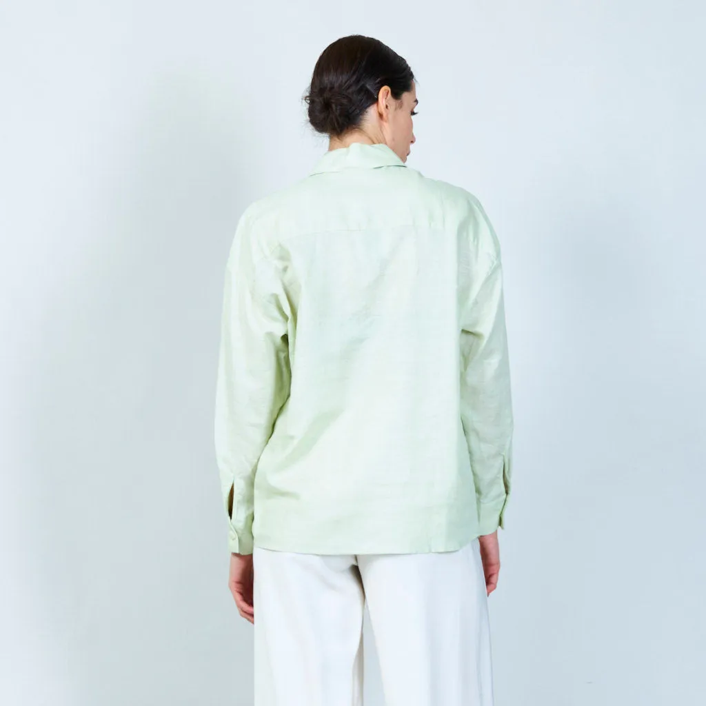 Airy linen button-up shirt wholesale