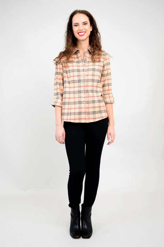 Alexis Top, Retro Plaid, Cotton Flannel