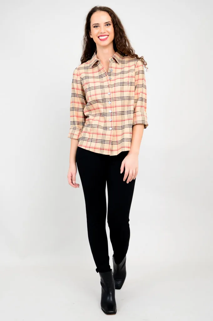 Alexis Top, Retro Plaid, Cotton Flannel