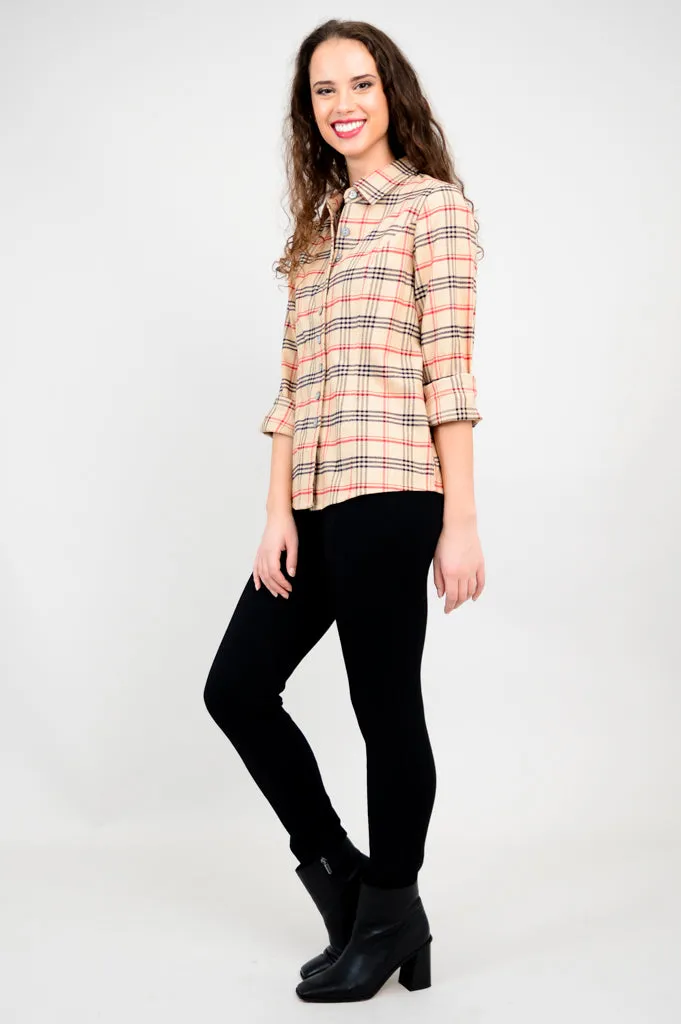 Alexis Top, Retro Plaid, Cotton Flannel