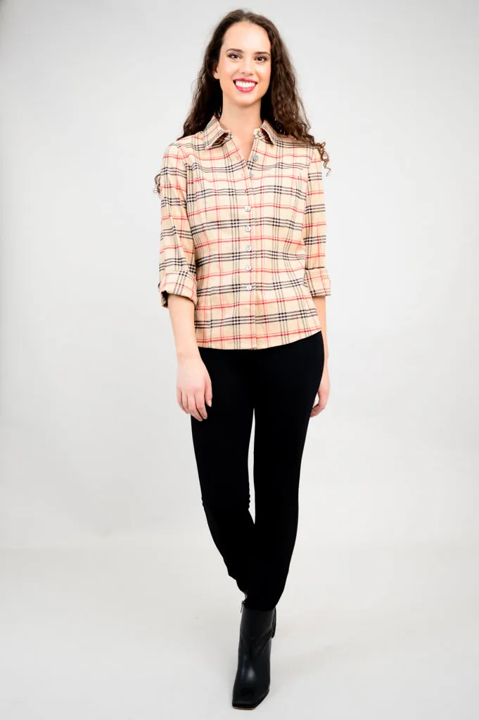 Alexis Top, Retro Plaid, Cotton Flannel