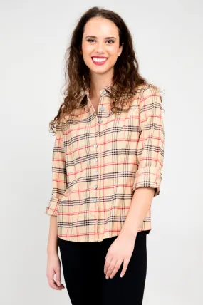 Alexis Top, Retro Plaid, Cotton Flannel