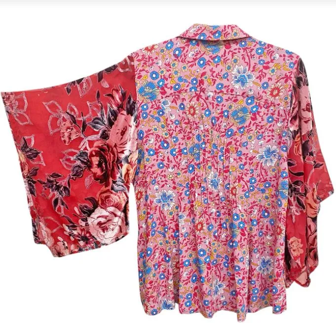 Aratta - Sunny Spirt Shirt - Coral Floral - ED20F329A