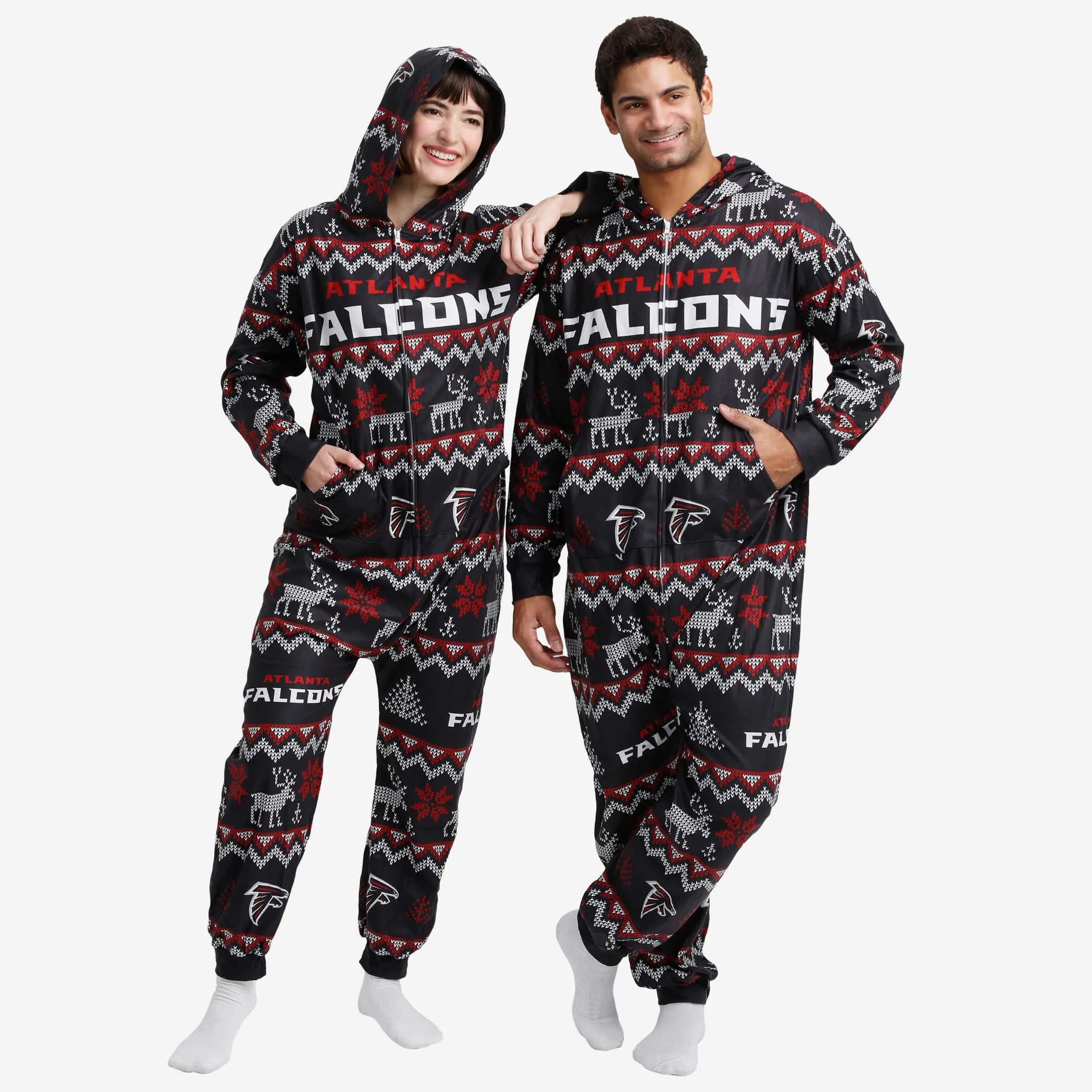 Atlanta Falcons Ugly Pattern One Piece Pajamas