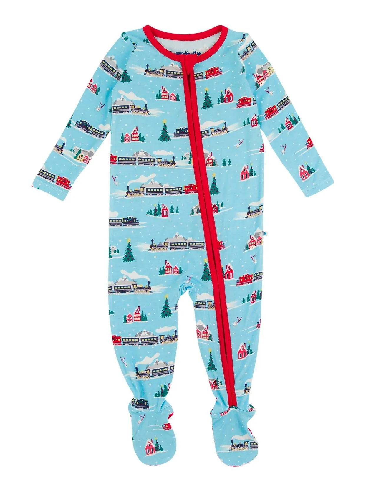 Baby Boys Bamboo Footie - All Aboard