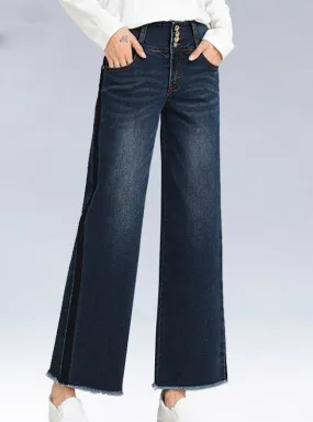 Black Capris Bell-Bottom Ankle Length Denim Pants