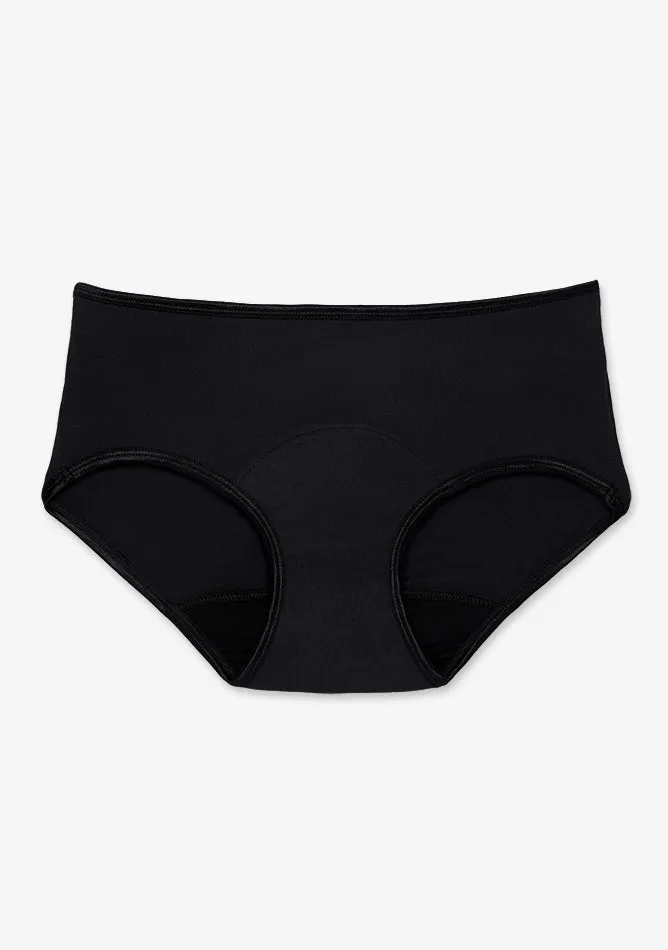 Black Hipster Brief Period Pant - Light to Moderate Absorbency