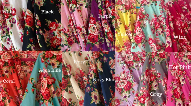 Bridesmaid Robes, Bride Robe, Wedding Robes, Floral Robe, Bridesmaid Robe, Bridal Party Robe, Kimono Robe