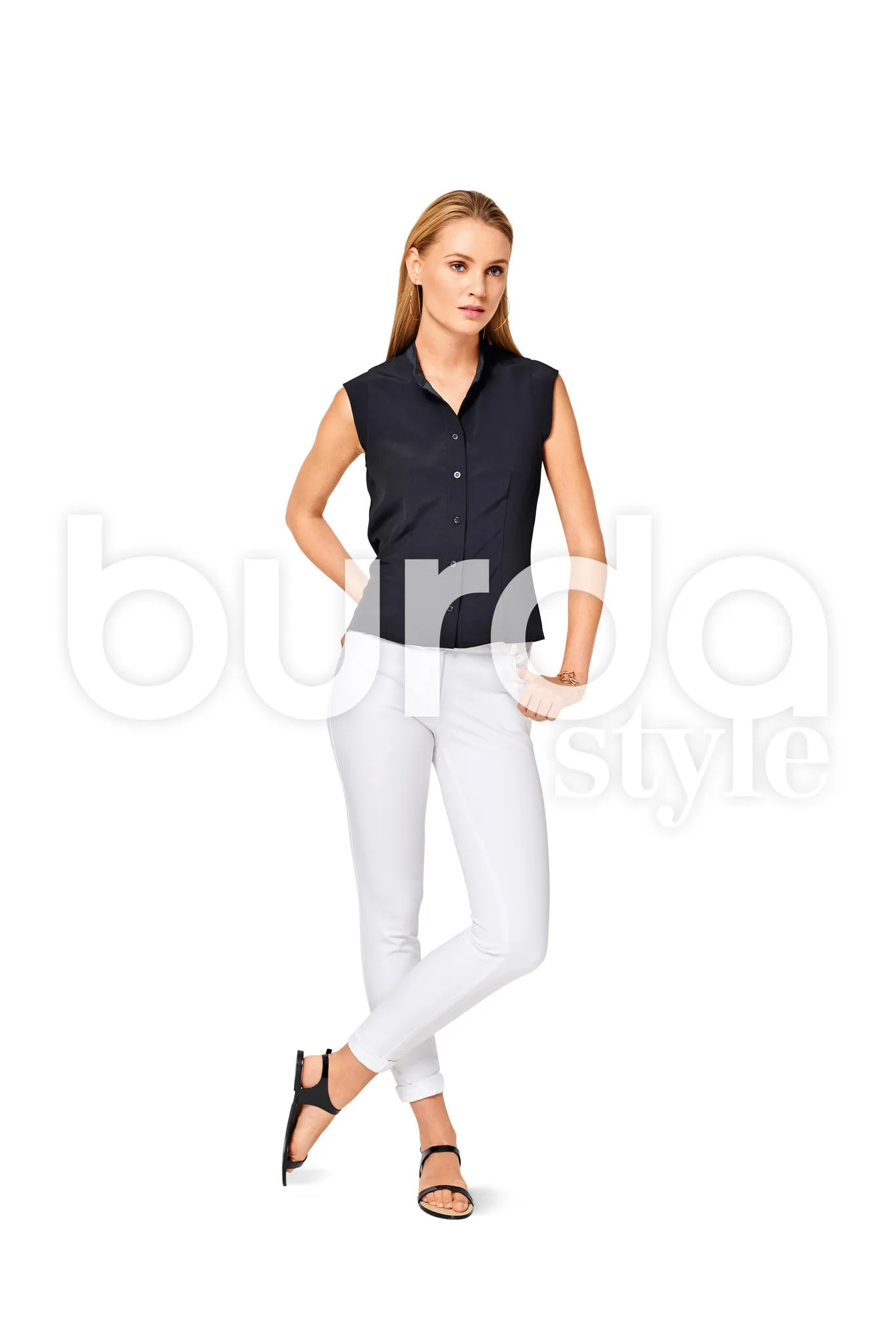 Burda Style Pattern BD6527 Misses’ Stand Collar Blouse