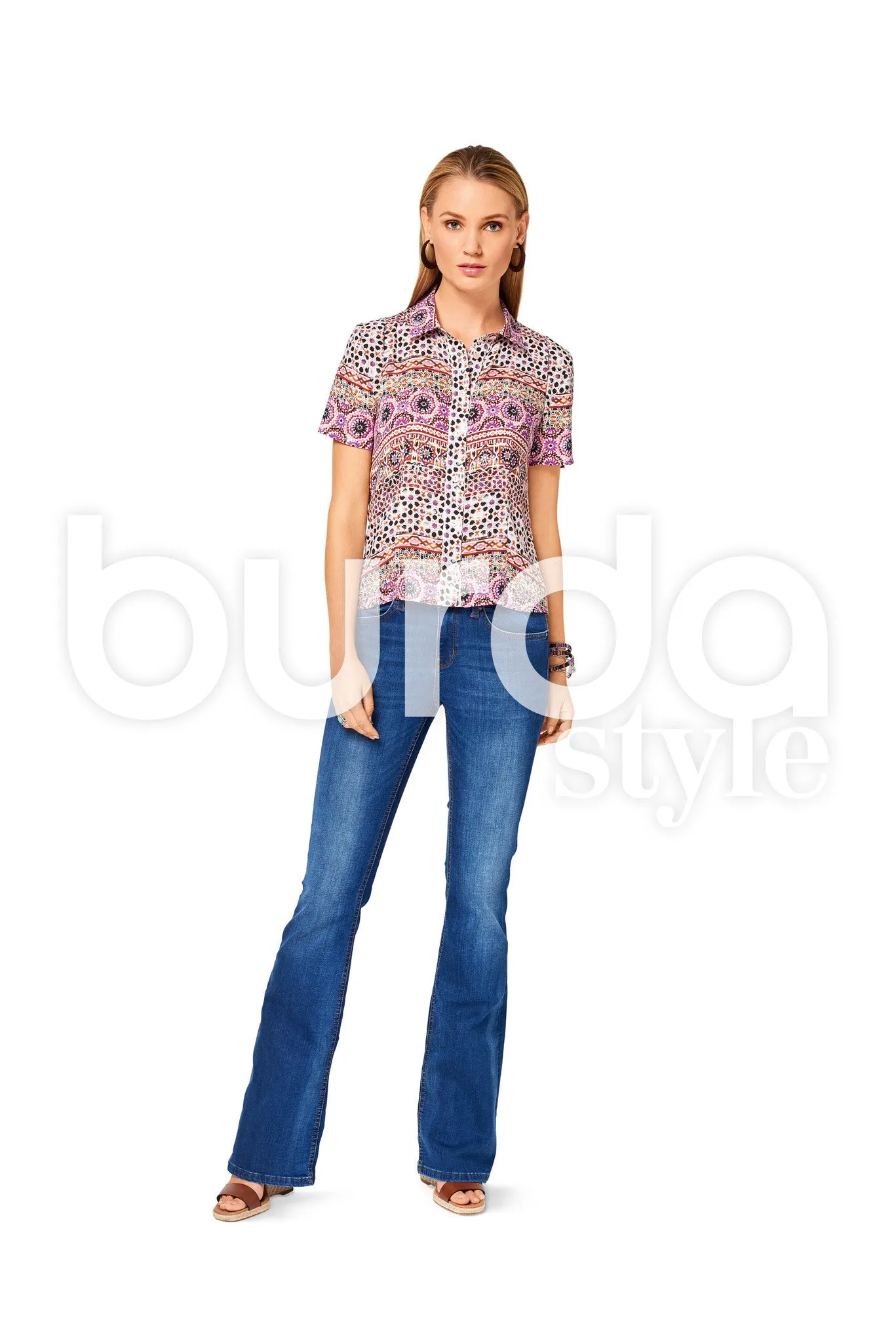 Burda Style Pattern BD6527 Misses’ Stand Collar Blouse