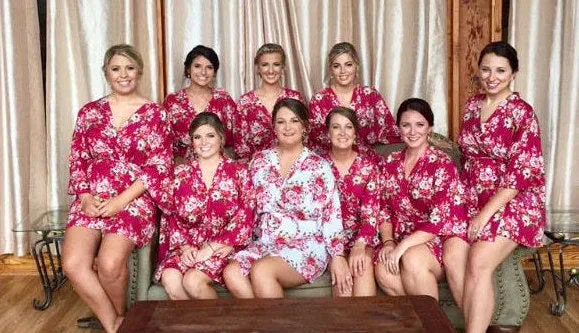 Burgundy Bridesmaid Robes, Wine Robe, Kimono Robe, Bridesmaid Gift, Bridesmaid Robes, Bridesmaid Robe, Bridal party Robes, Wedding Robe