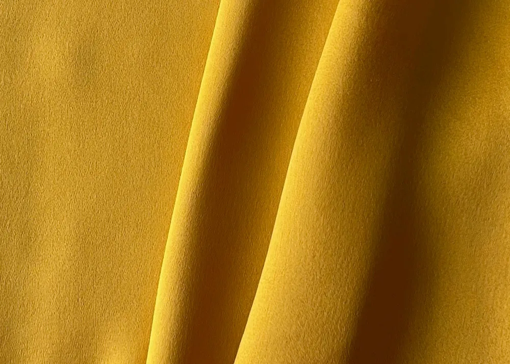 Curried Saffron Rayon Viscose Blend Crepe-Back Satin (Made in Italy)