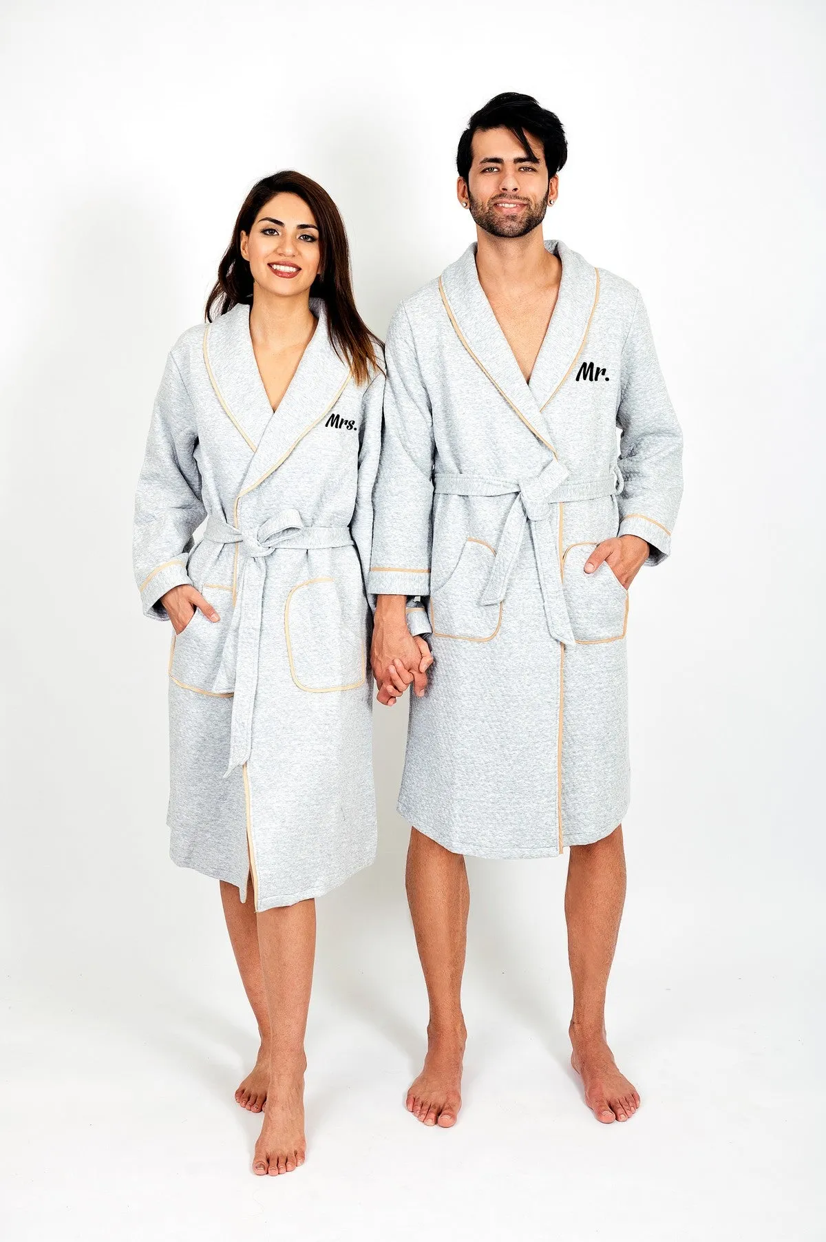 Custom Waffled Bathrobes with Collar