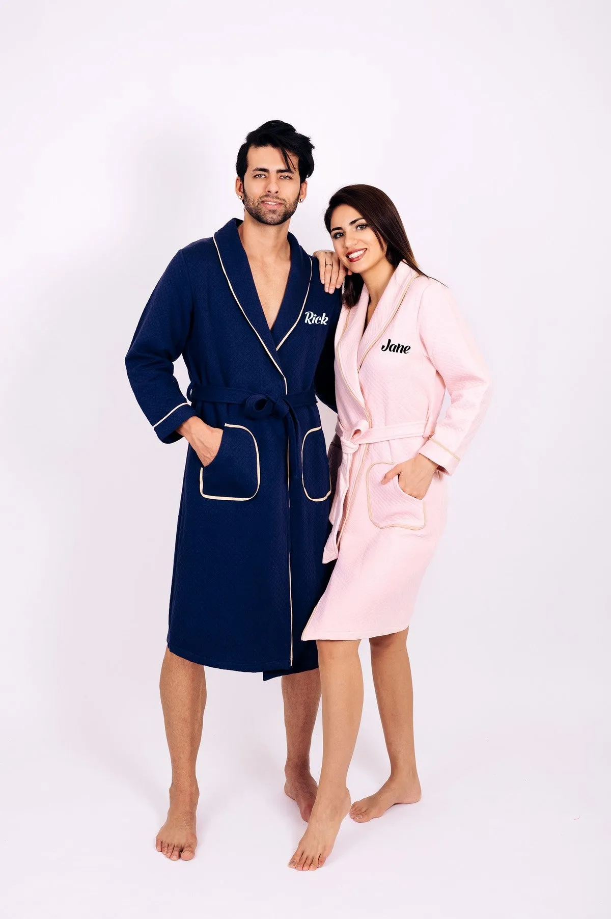 Custom Waffled Bathrobes with Collar