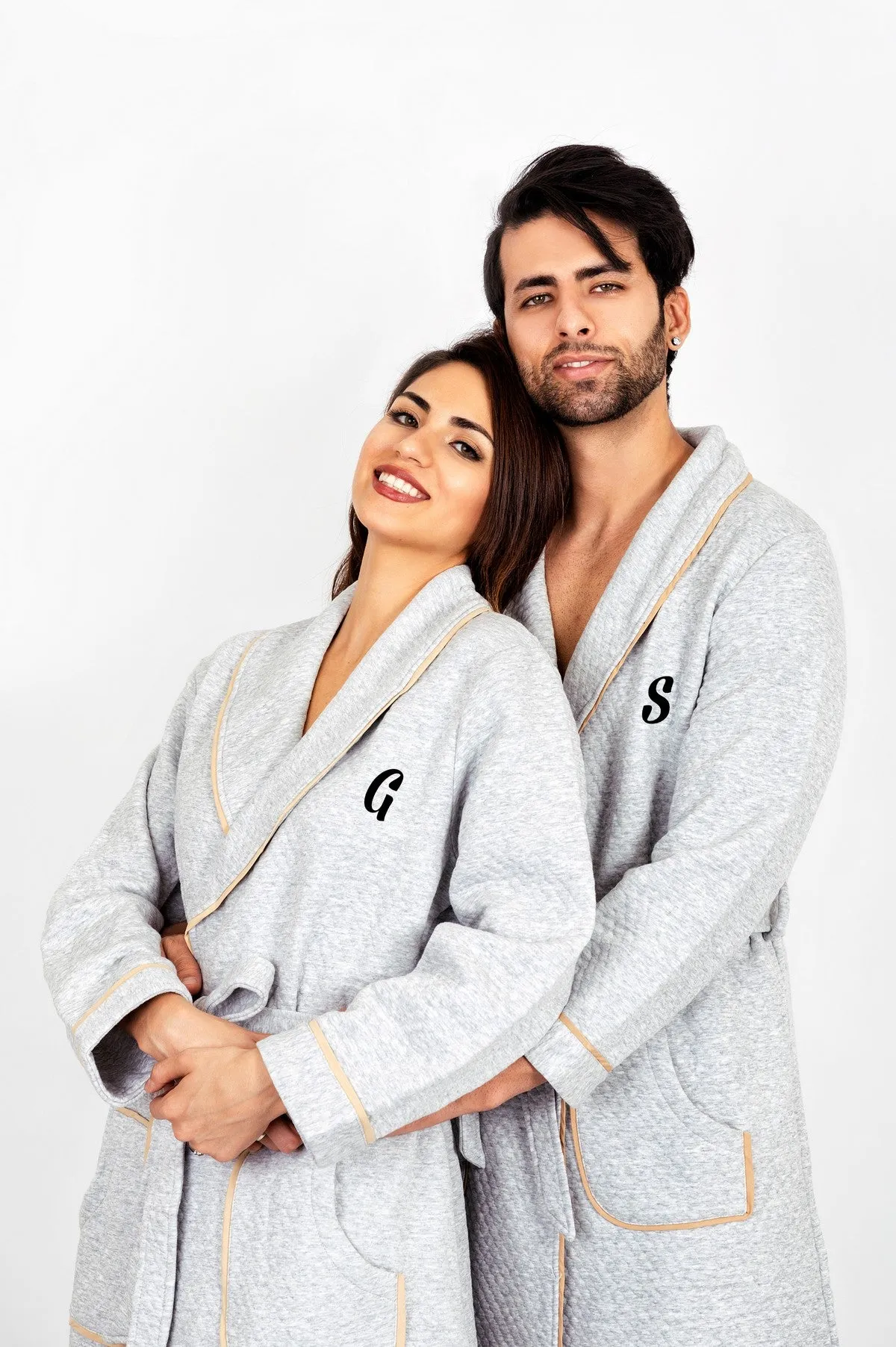 Custom Waffled Bathrobes with Collar