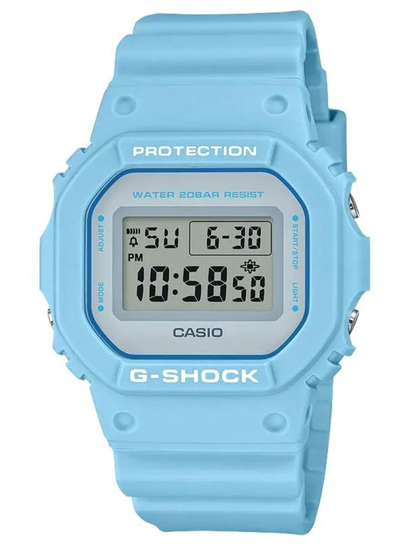 Digital Square Pastel Blue Watch