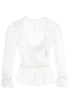 DOLCE & GABBANA silk chiffon blouse with ruffles.