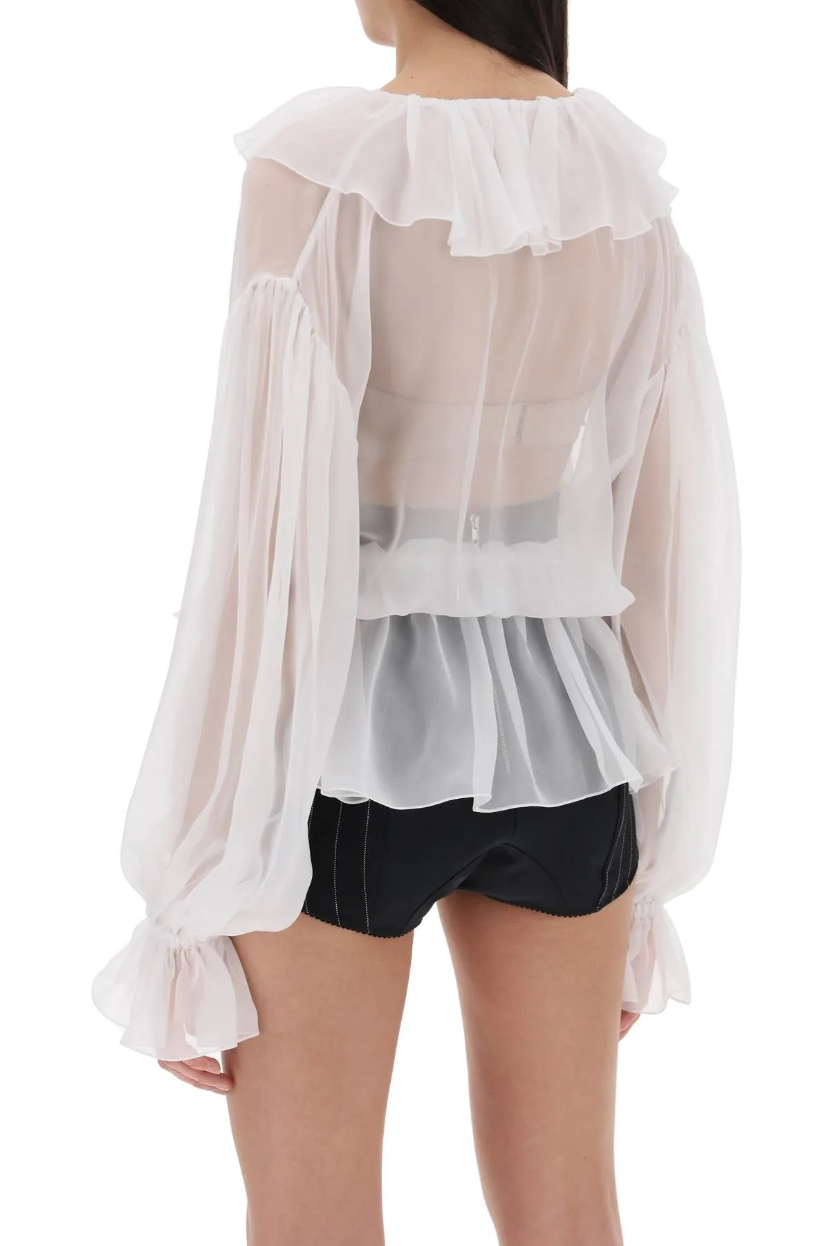 DOLCE & GABBANA silk chiffon blouse with ruffles.