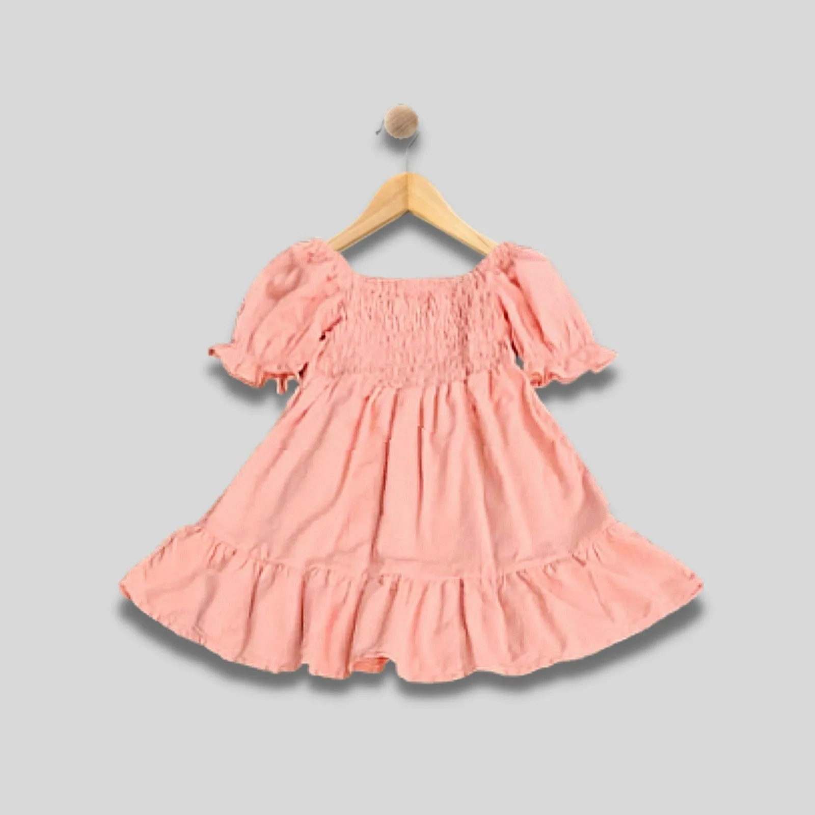 ELISHA: pastel peach dress