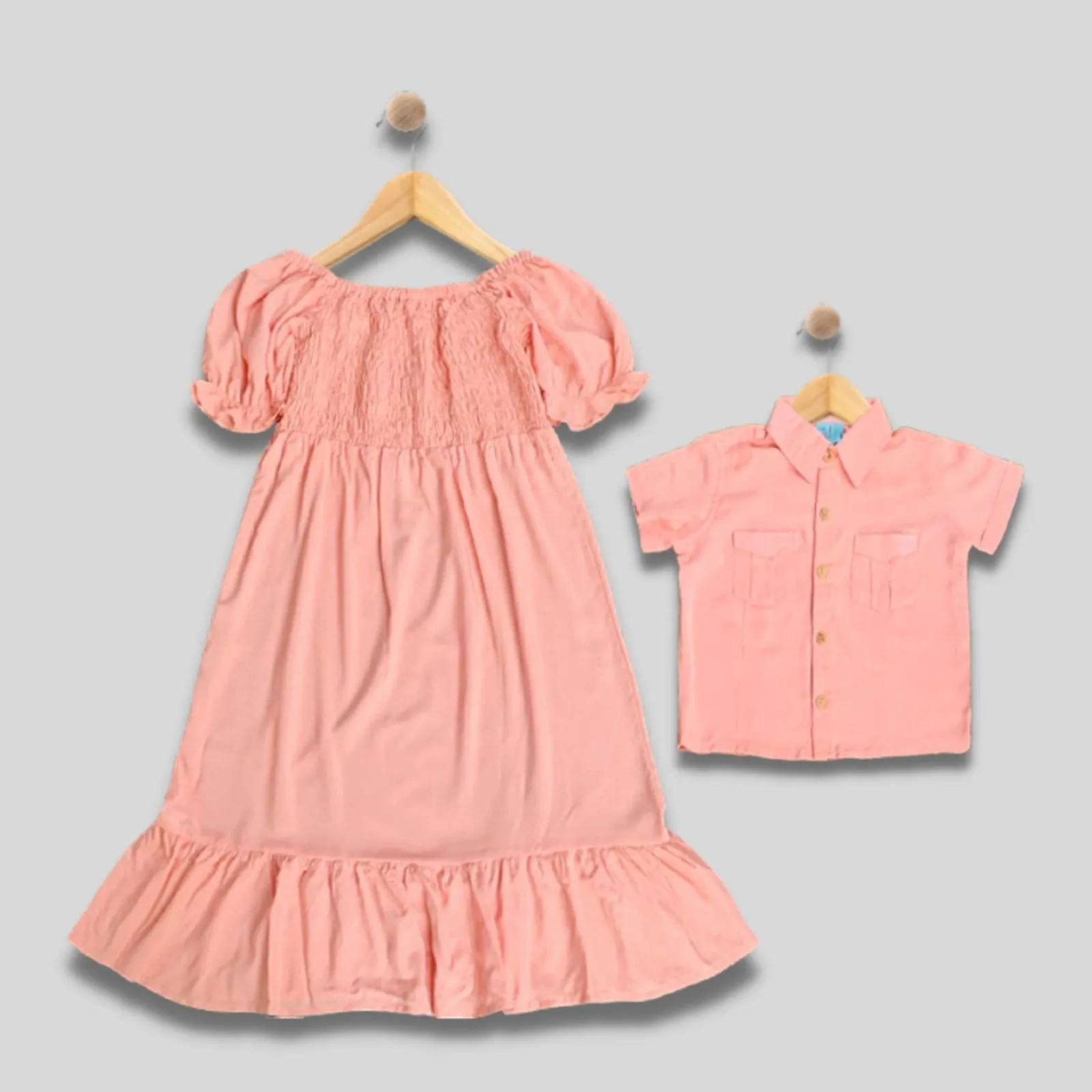 ELISHA: pastel peach dress