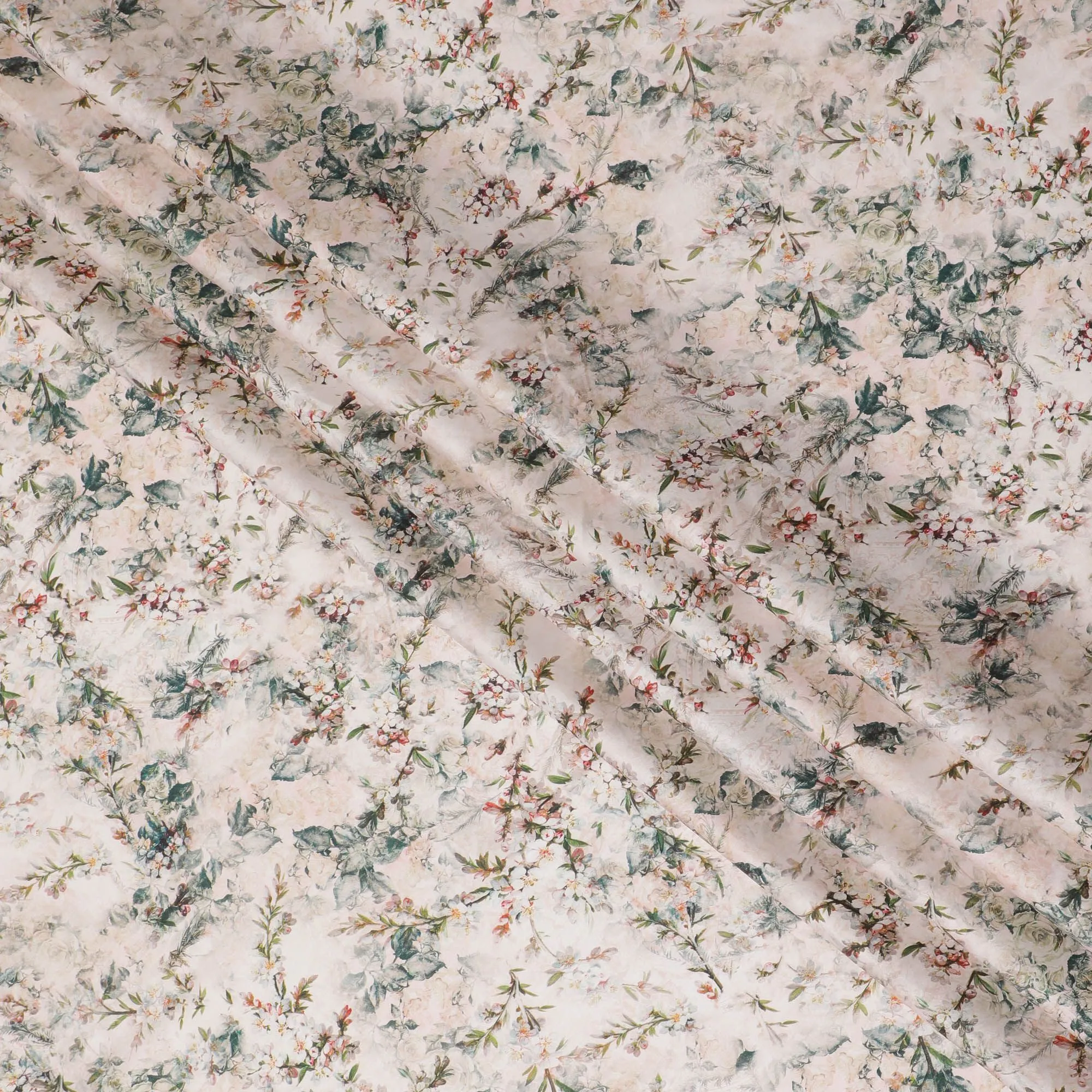 Ethereal Floral Whisper Cotton Lawn Fabric - Subtle Print, 110cm Wide, Shop Online-D18006