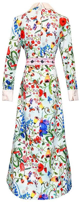 Floral Print Long-Sleeve Dress