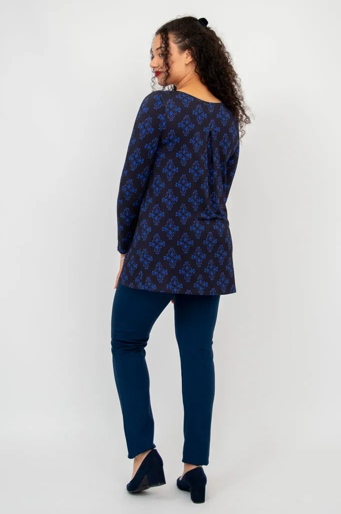 Franca Long Sleeve Top, Blue French, Bamboo - Final Sale