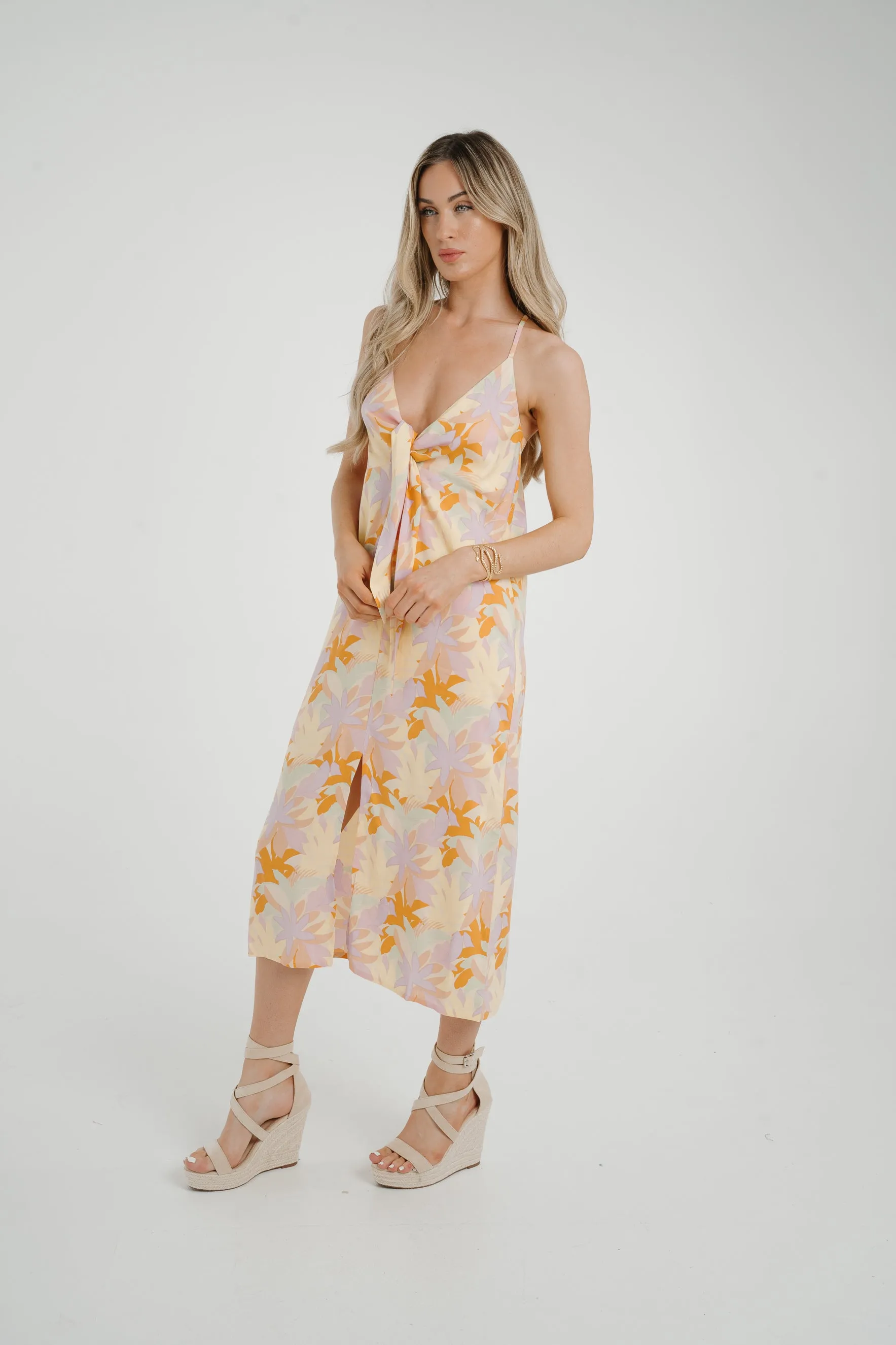 Frankie Tie Front Dress In Pastel Floral