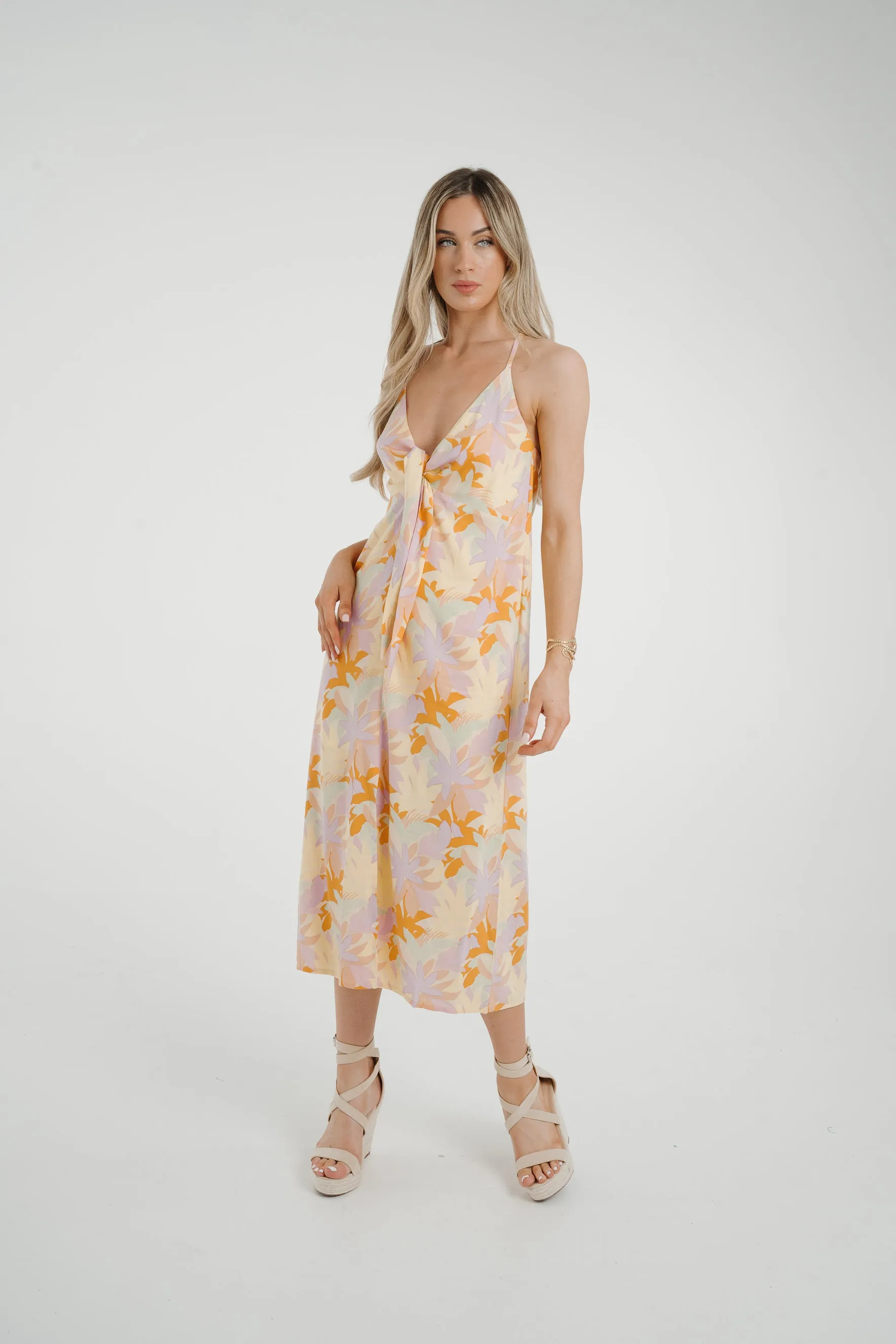 Frankie Tie Front Dress In Pastel Floral