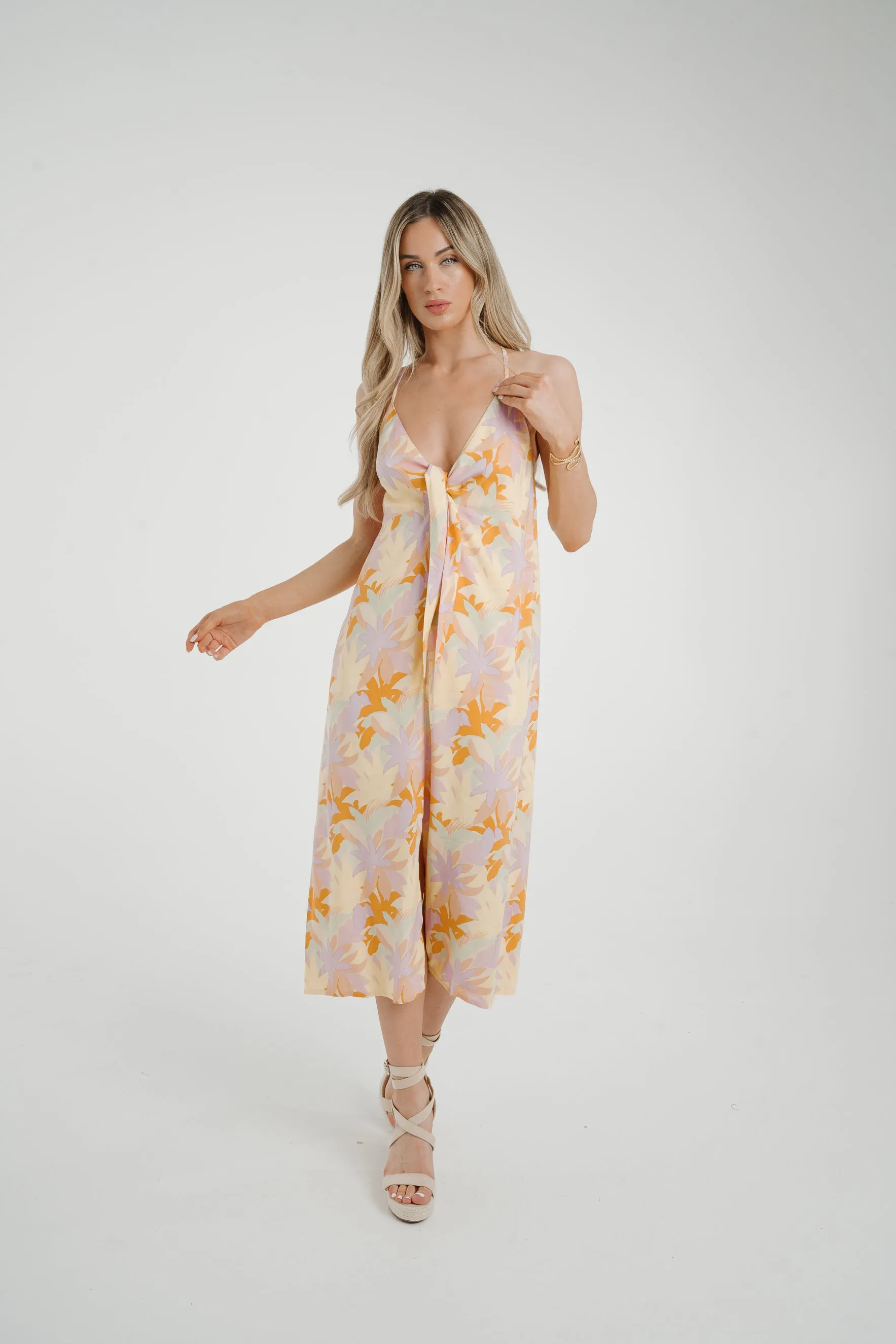 Frankie Tie Front Dress In Pastel Floral