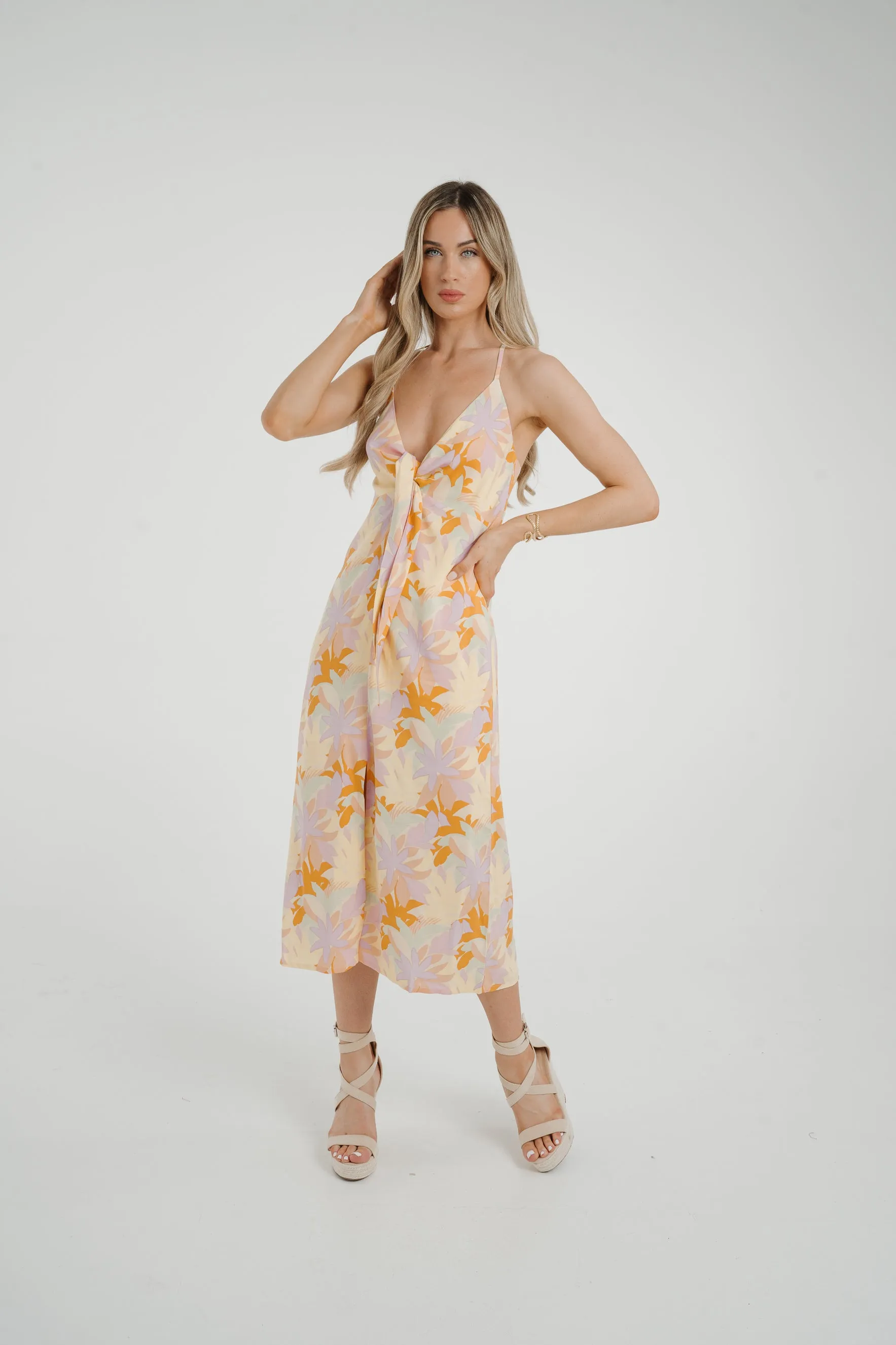 Frankie Tie Front Dress In Pastel Floral