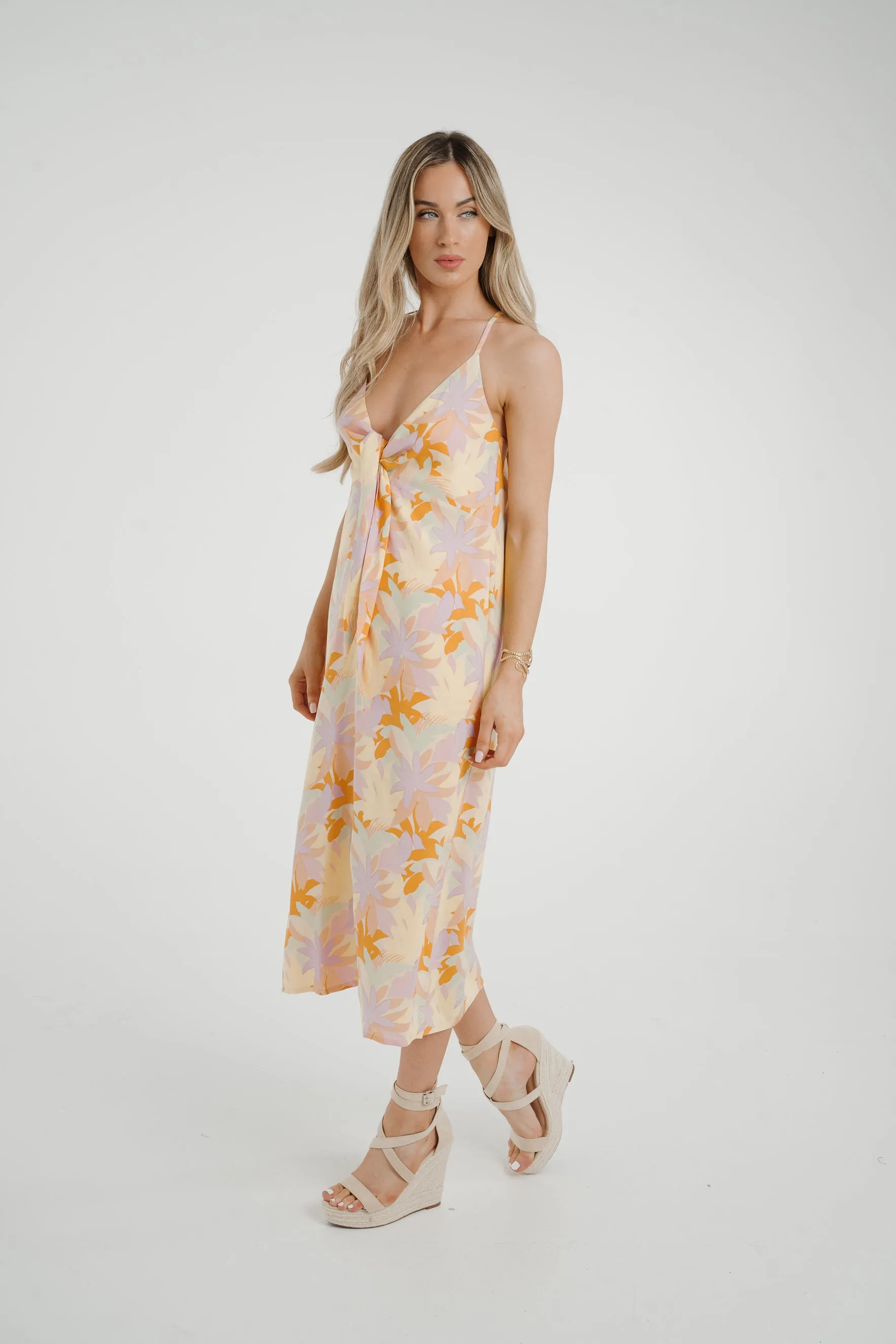 Frankie Tie Front Dress In Pastel Floral