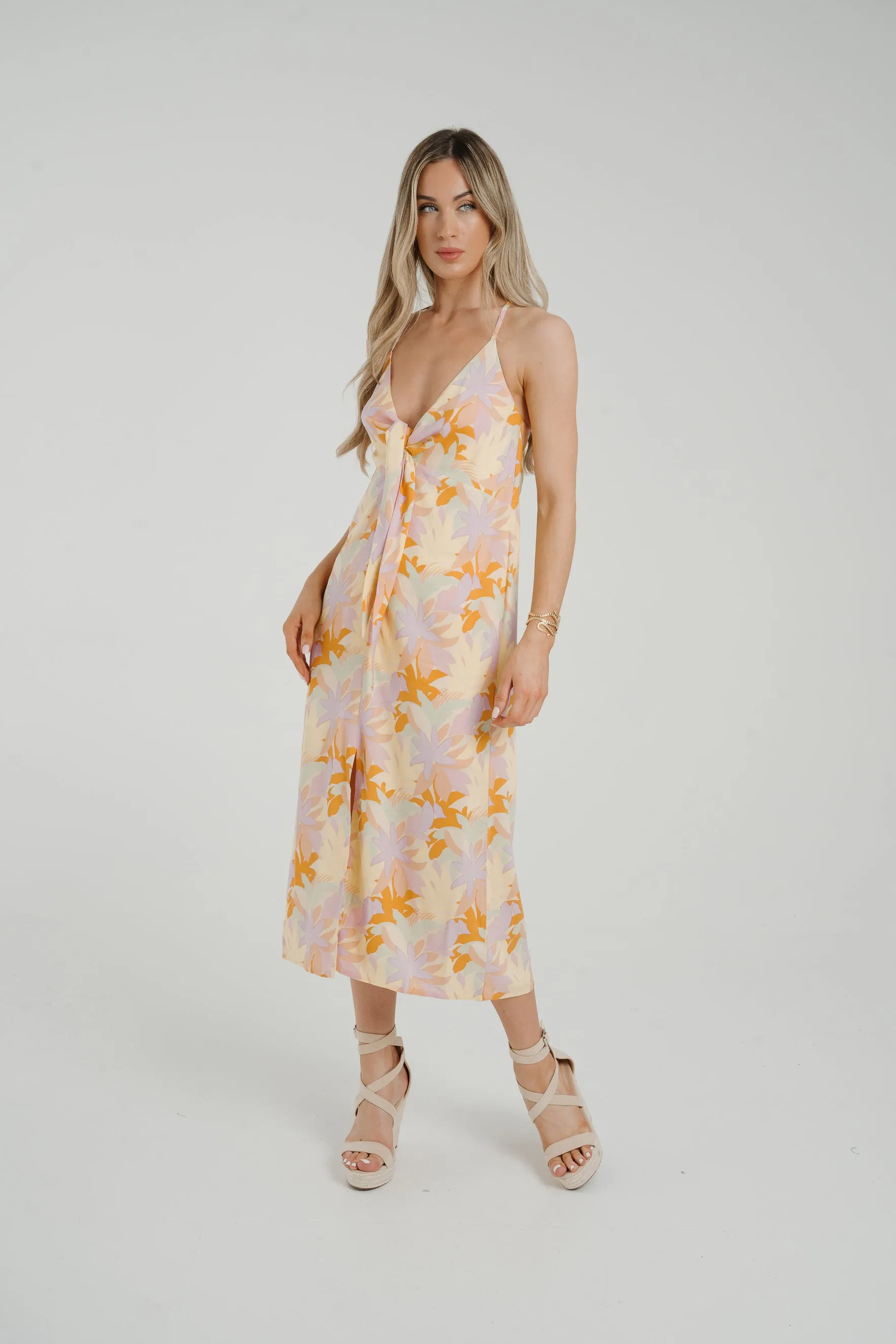 Frankie Tie Front Dress In Pastel Floral