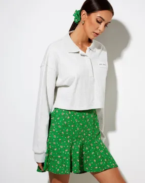 Gaelle Mini Skirt in Paisley Fun Green