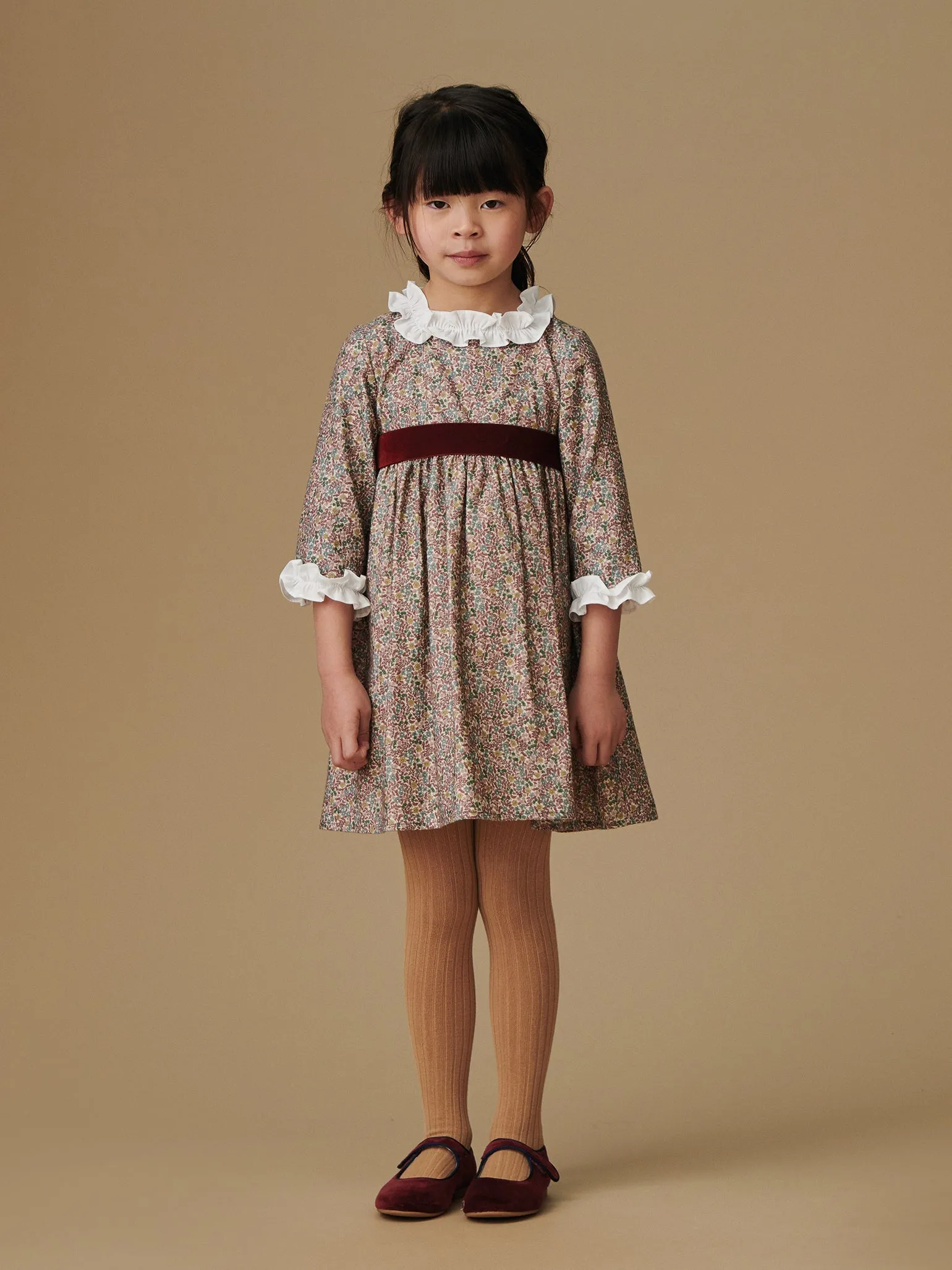 Mauve Floral Silas Girl Dress