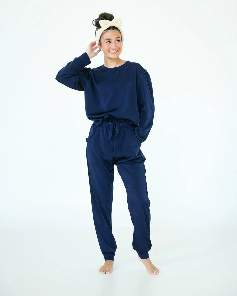 Must be Satin Pajamas - Navy Evening Blue