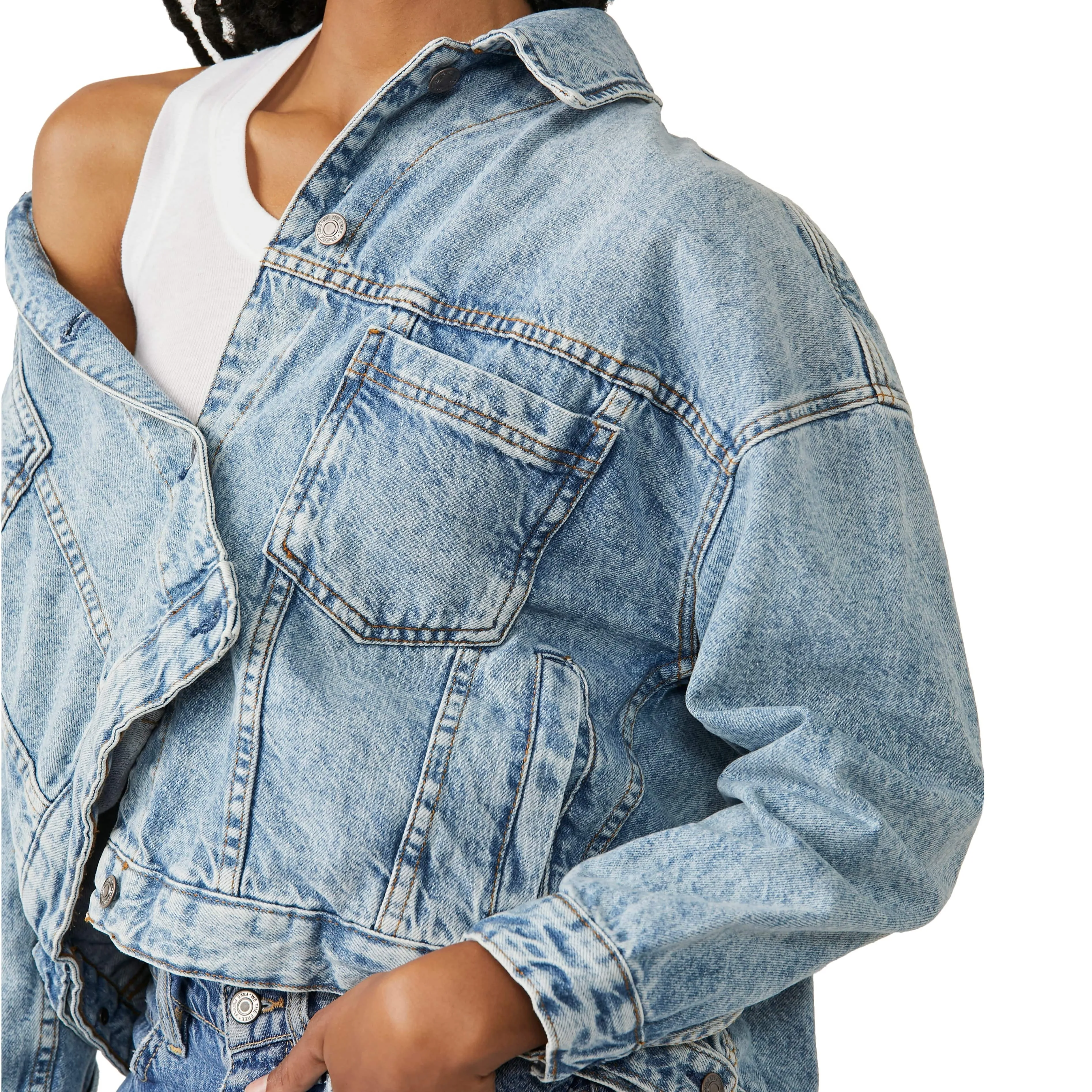 Opal Swing Denim Jacket Ocean Night