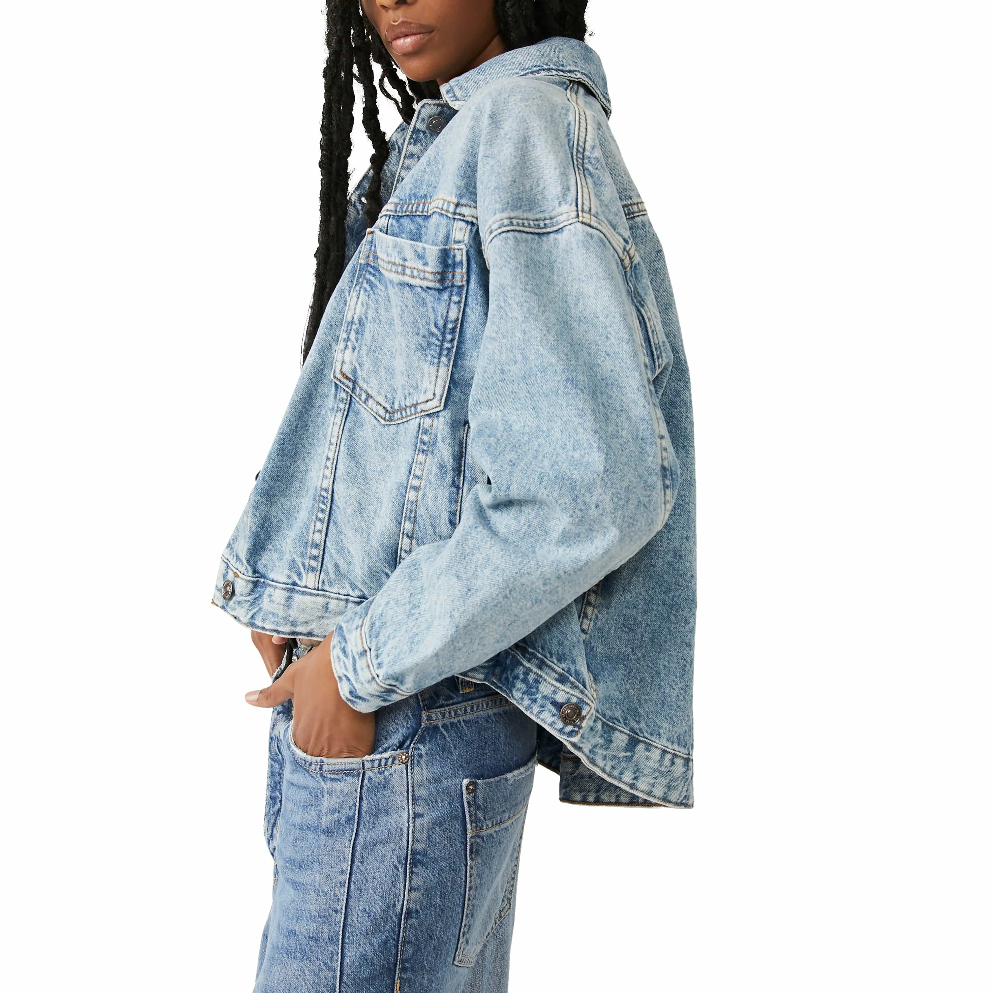 Opal Swing Denim Jacket Ocean Night