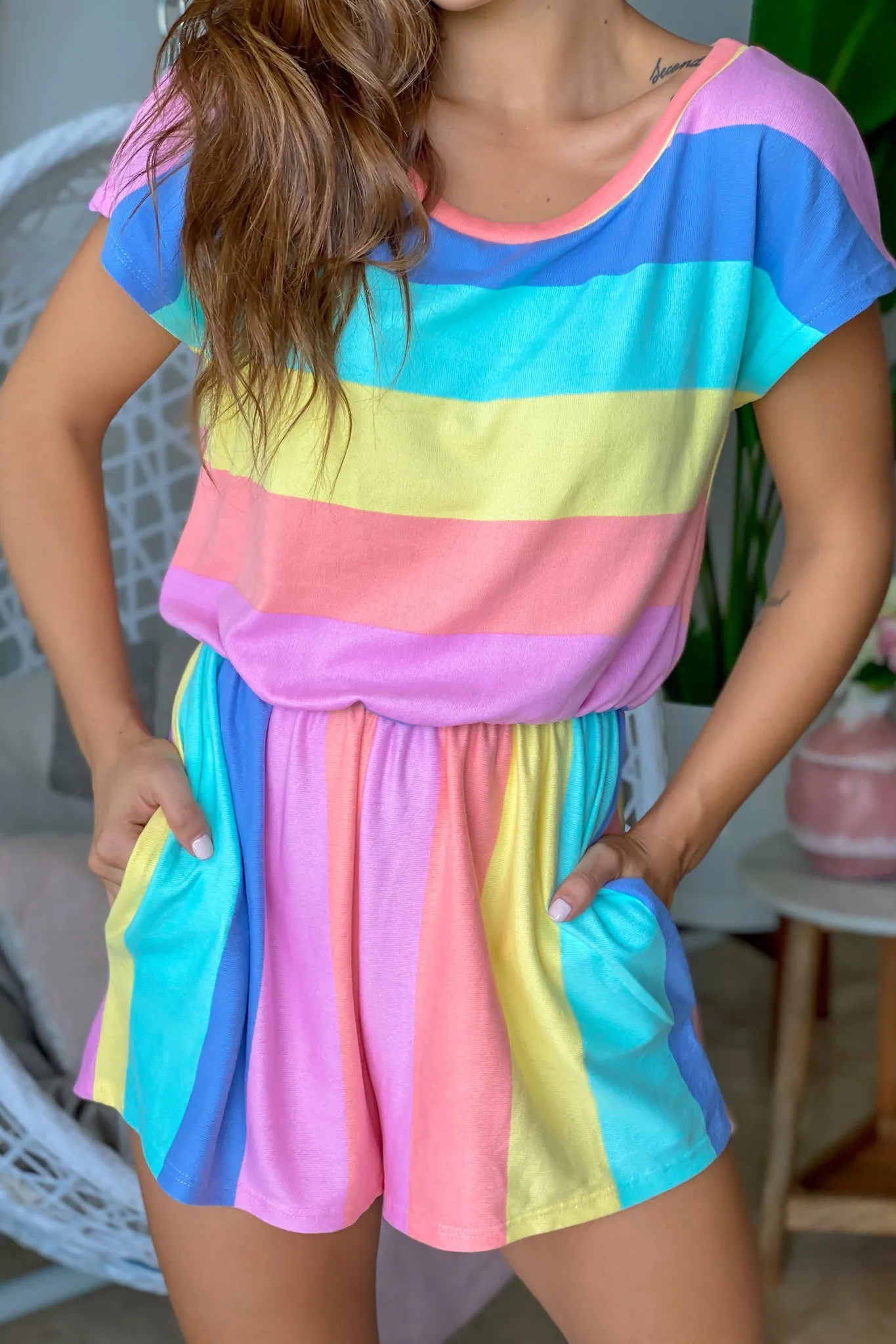 Pastel Multi Colored Romper