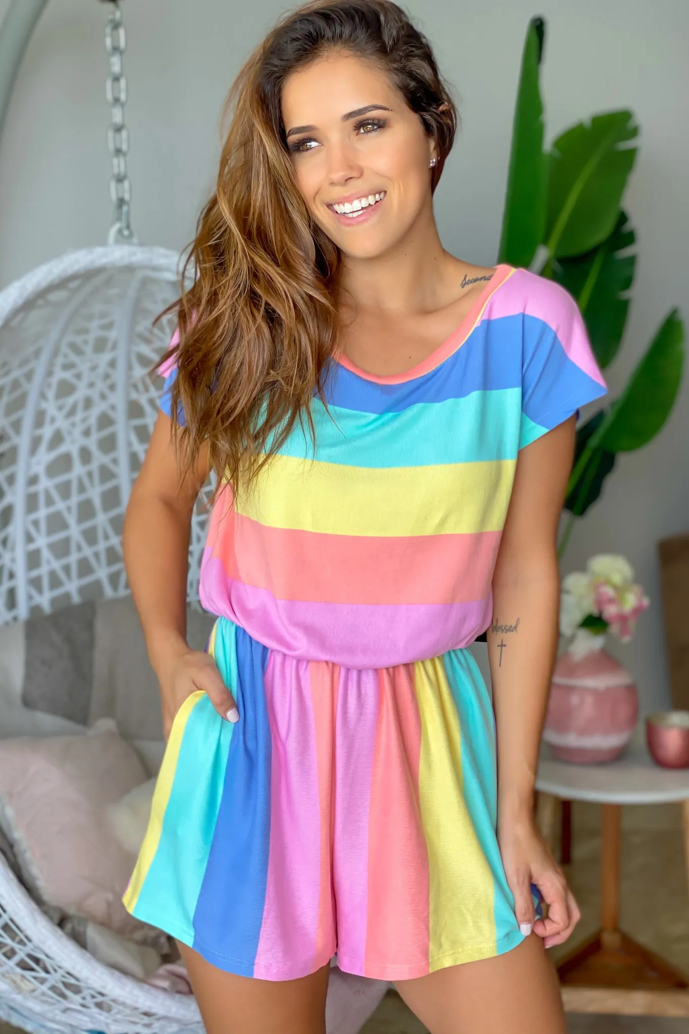 Pastel Multi Colored Romper