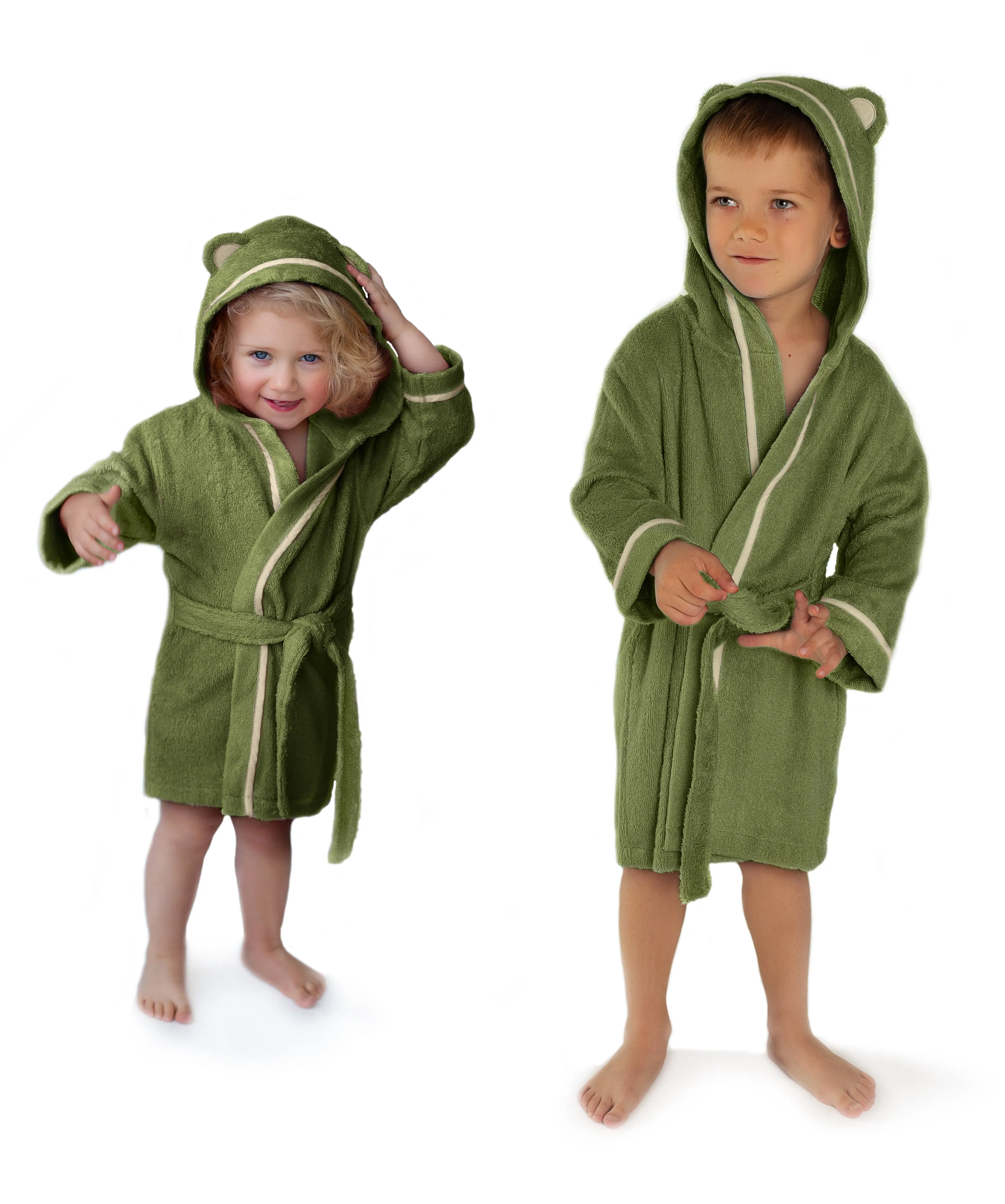 Premium Soft Bamboo Bathrobe for Baby, Toddler and Kid (Olive)