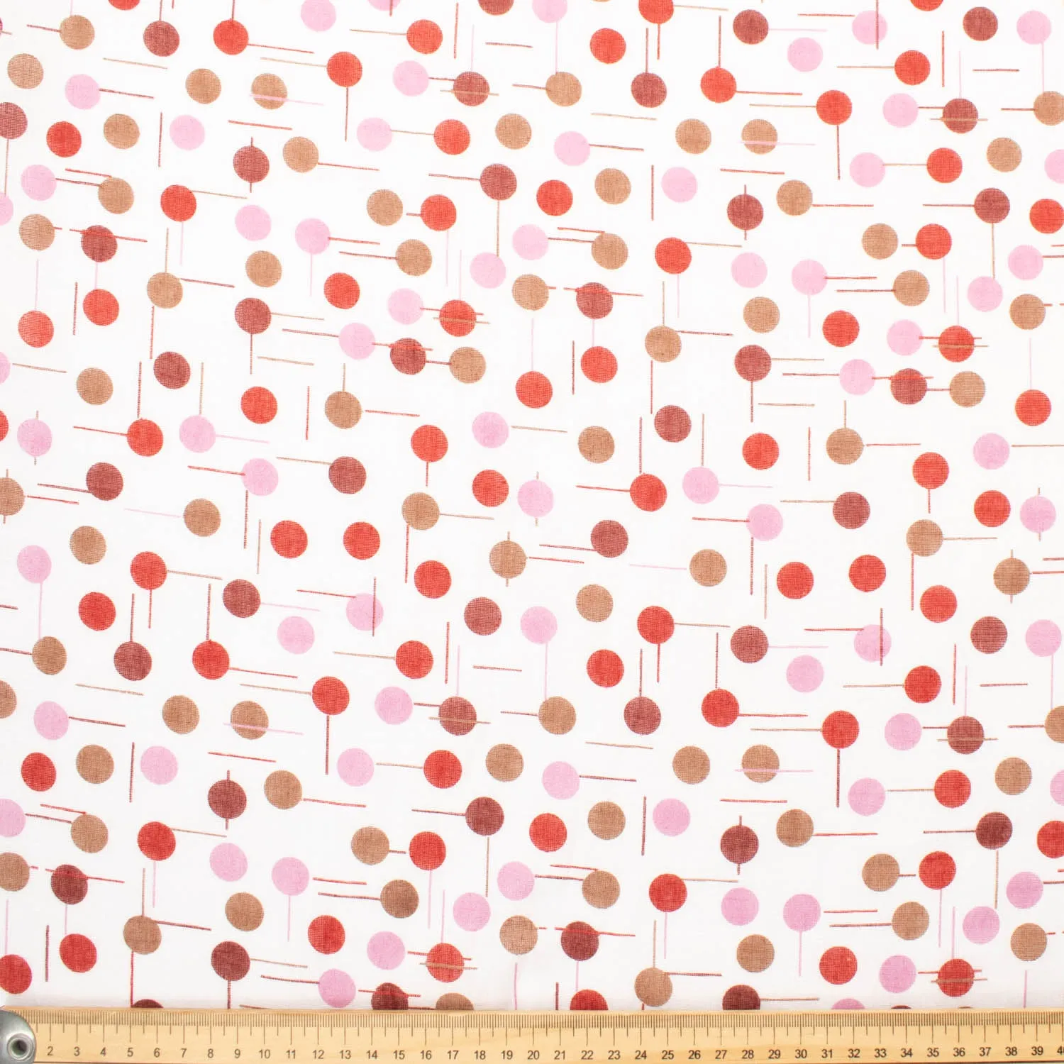 Printed Voile Red & Pink Dots