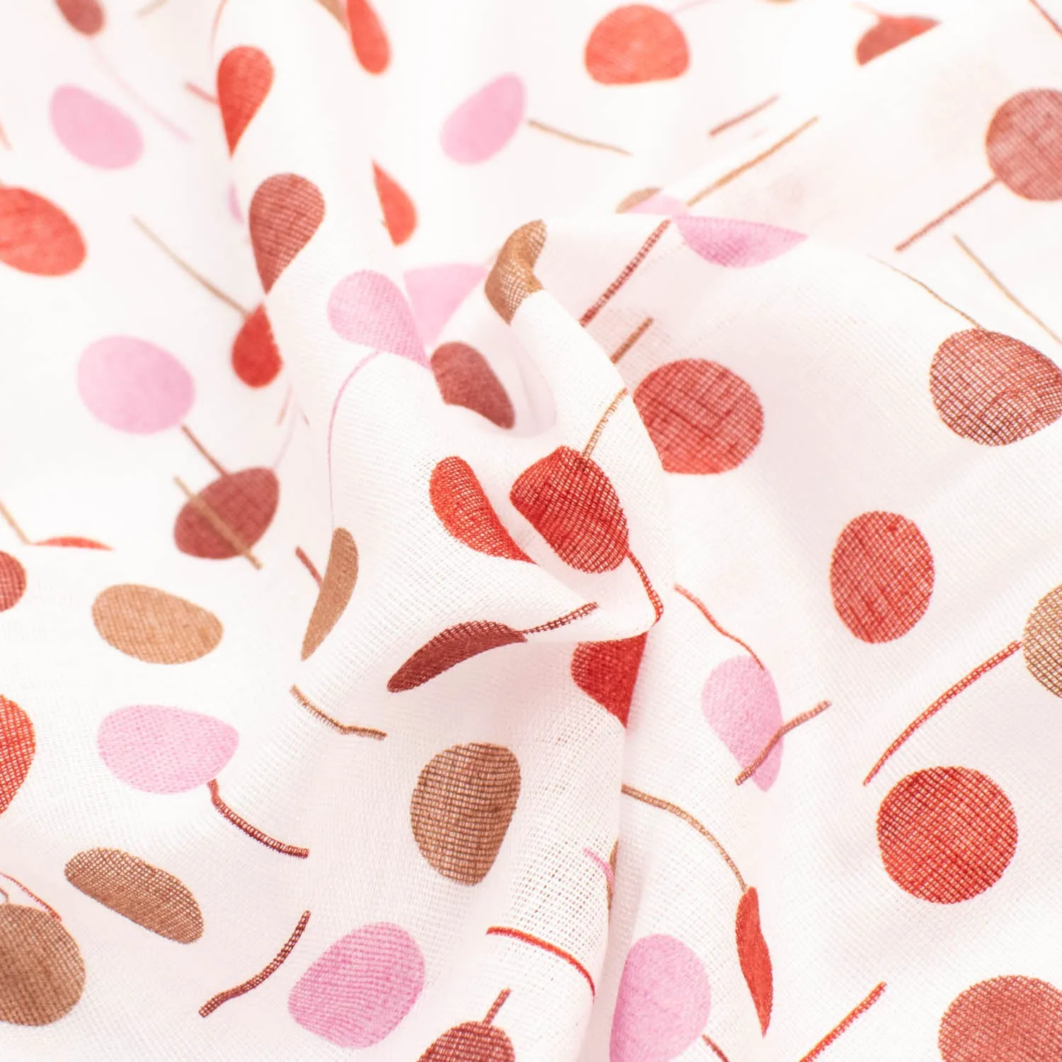 Printed Voile Red & Pink Dots