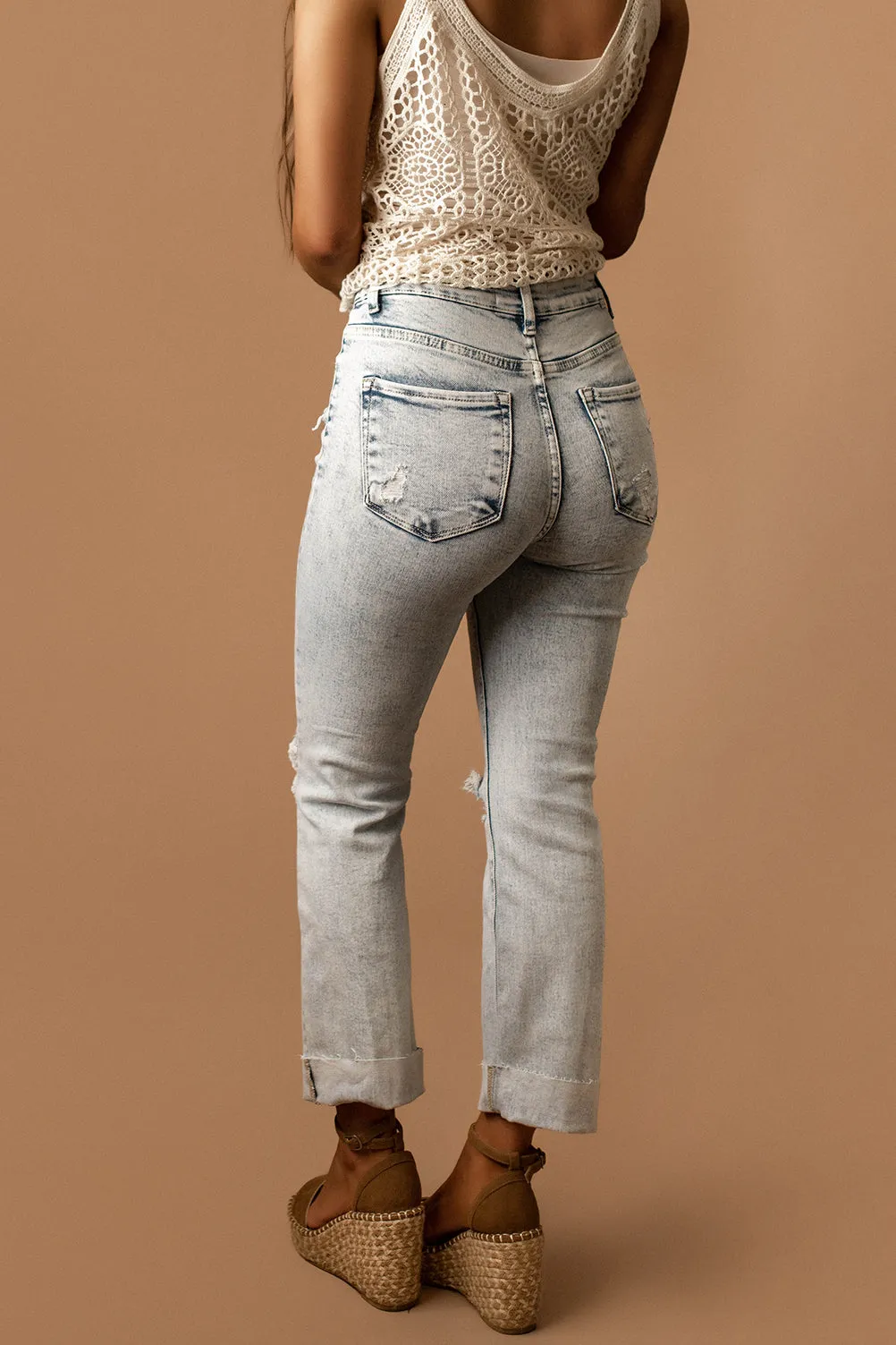 Remi High-Rise Distressed Straight Jeans | FINAL SALE