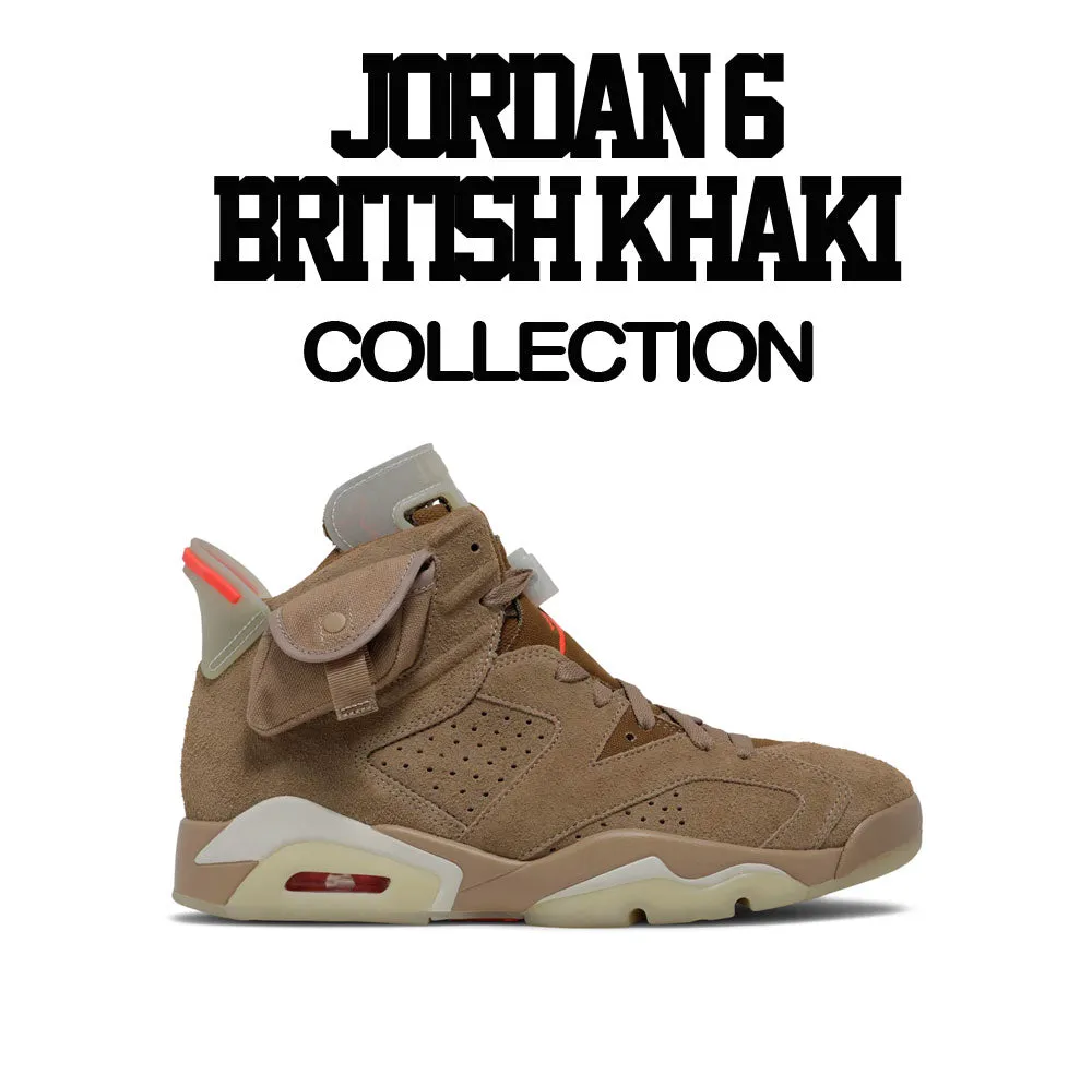 Retro 6 British Khaki Fresh Sneakers Shirt