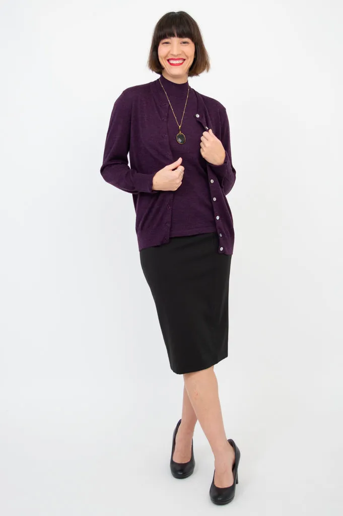 Rita Sweater, Plum, Merino Wool