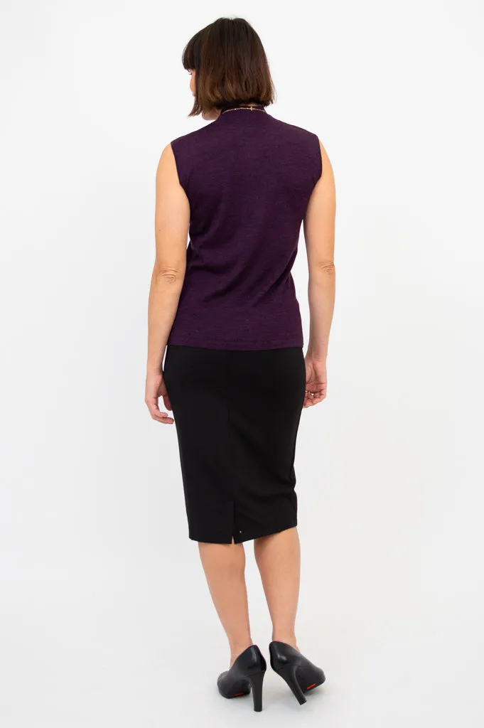 Rita Sweater, Plum, Merino Wool