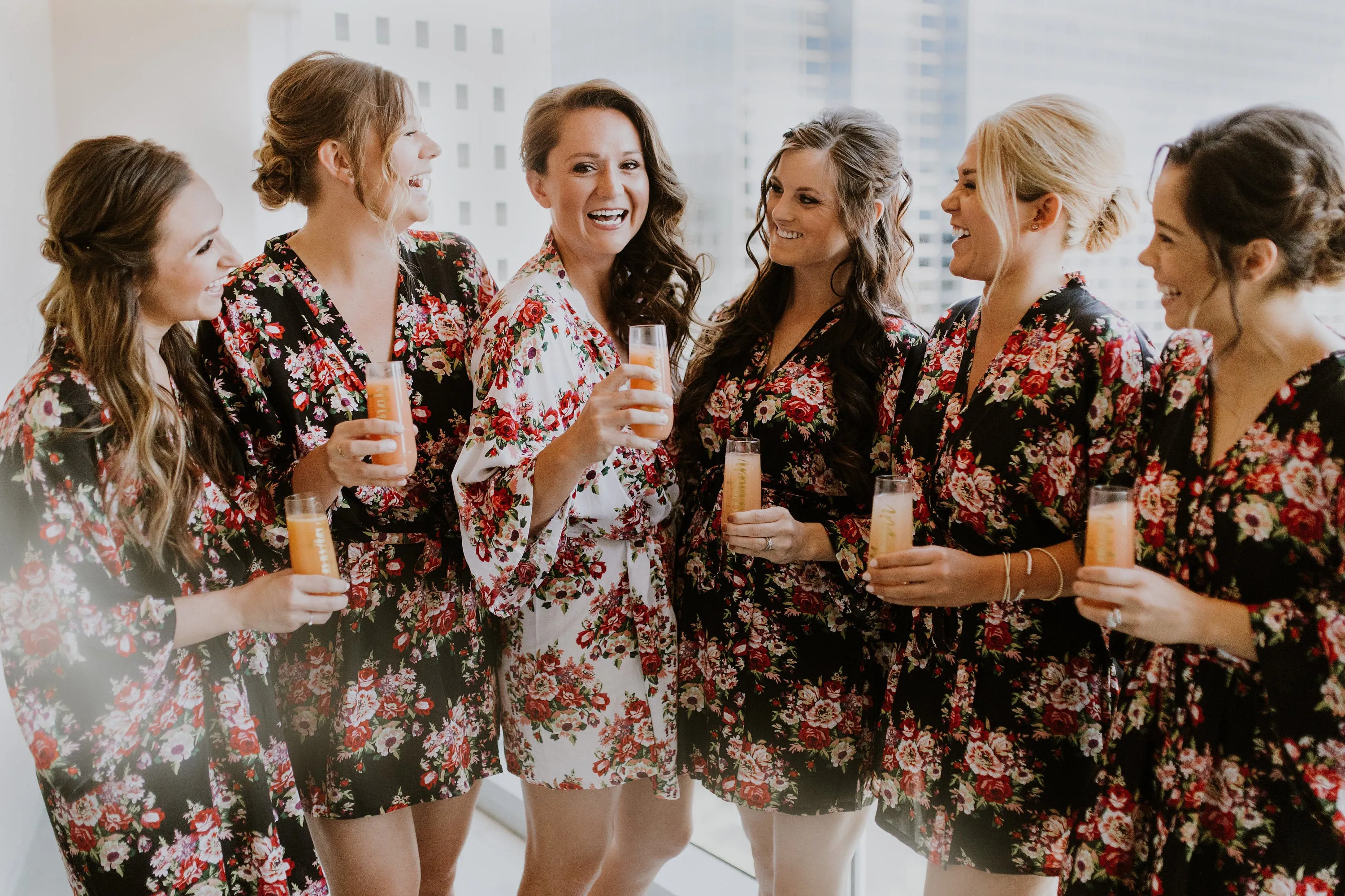 Sale! Bridesmaid Robes -Floral Cotton Robes -Getting Ready Robes -Bridal Party -Kimono Robe***Discount for Multi Orders, Please message us**