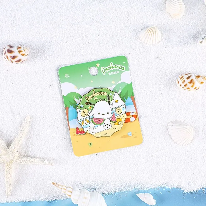 Sanrio Beach Fun Medal Pins